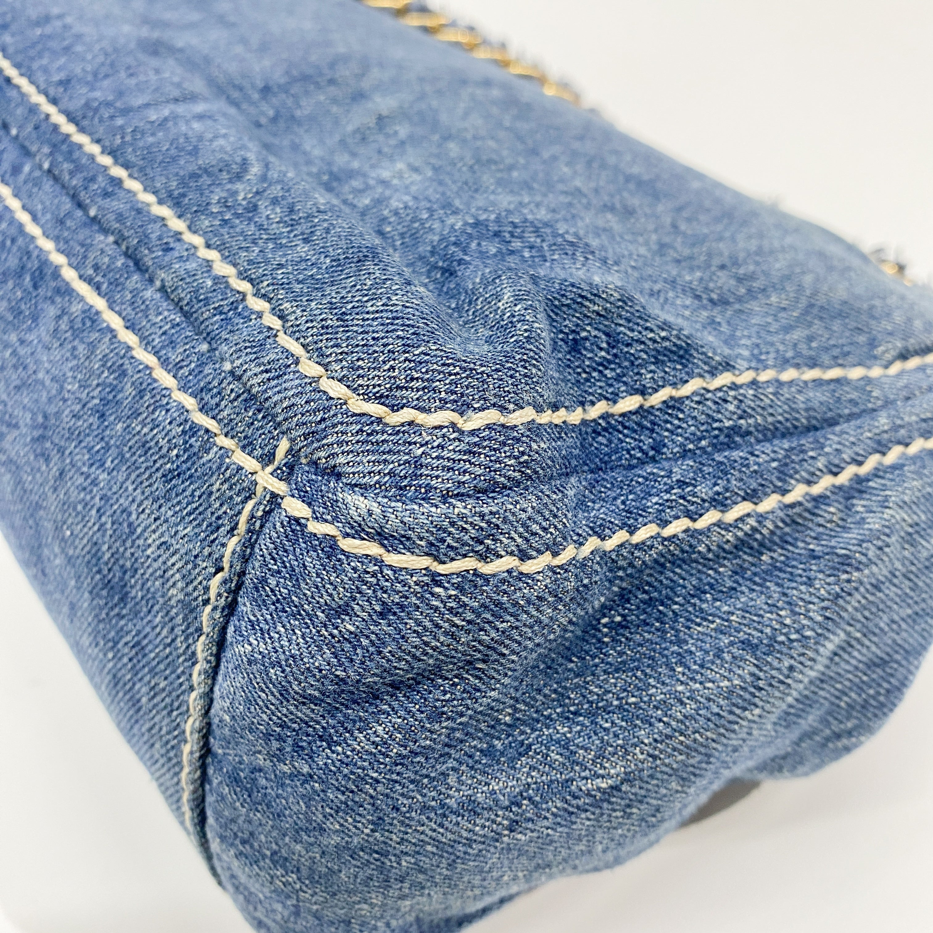 Vintage Blue Denim Shoulder Bag