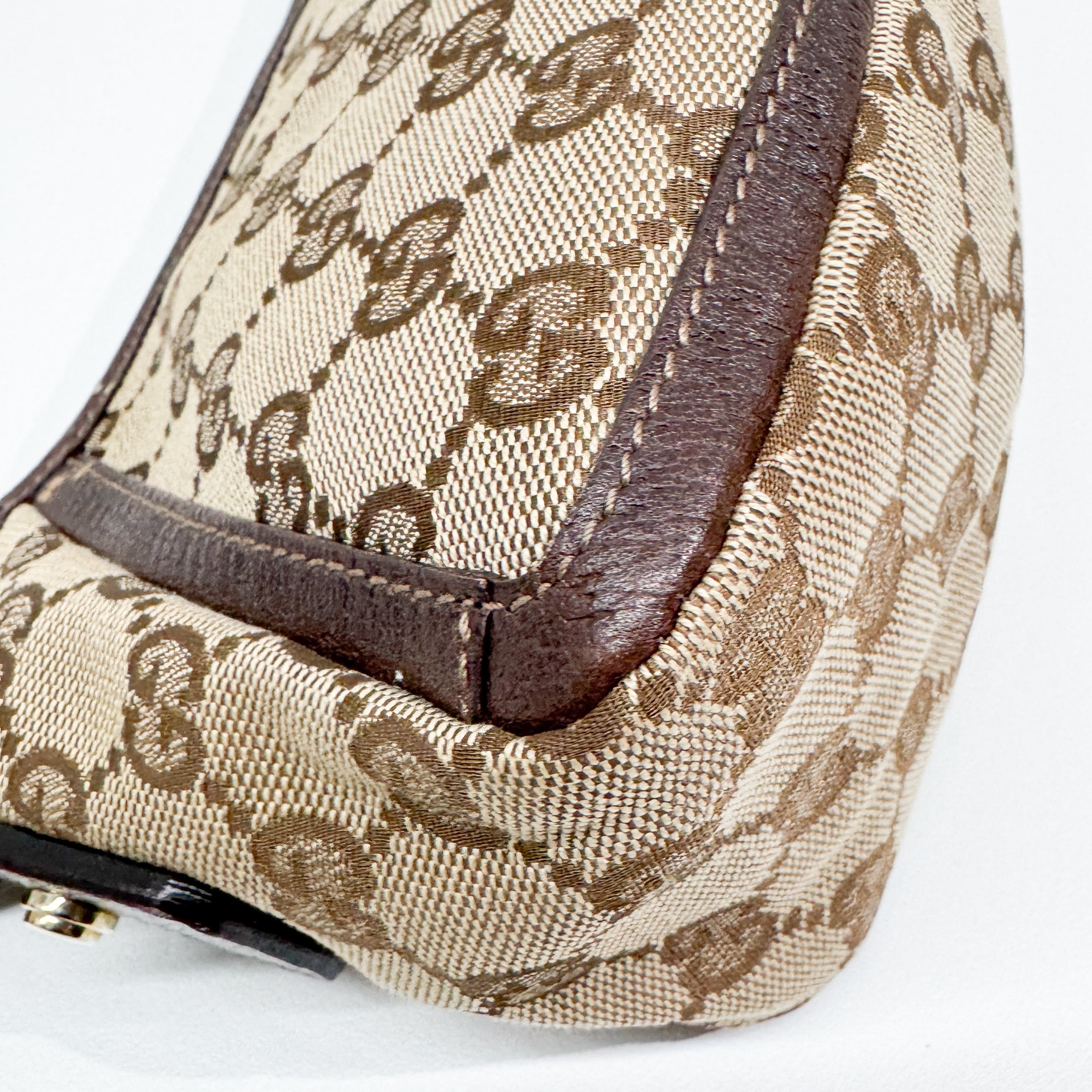 Abbey D-Ring Brown Canvas Shoulder Bag