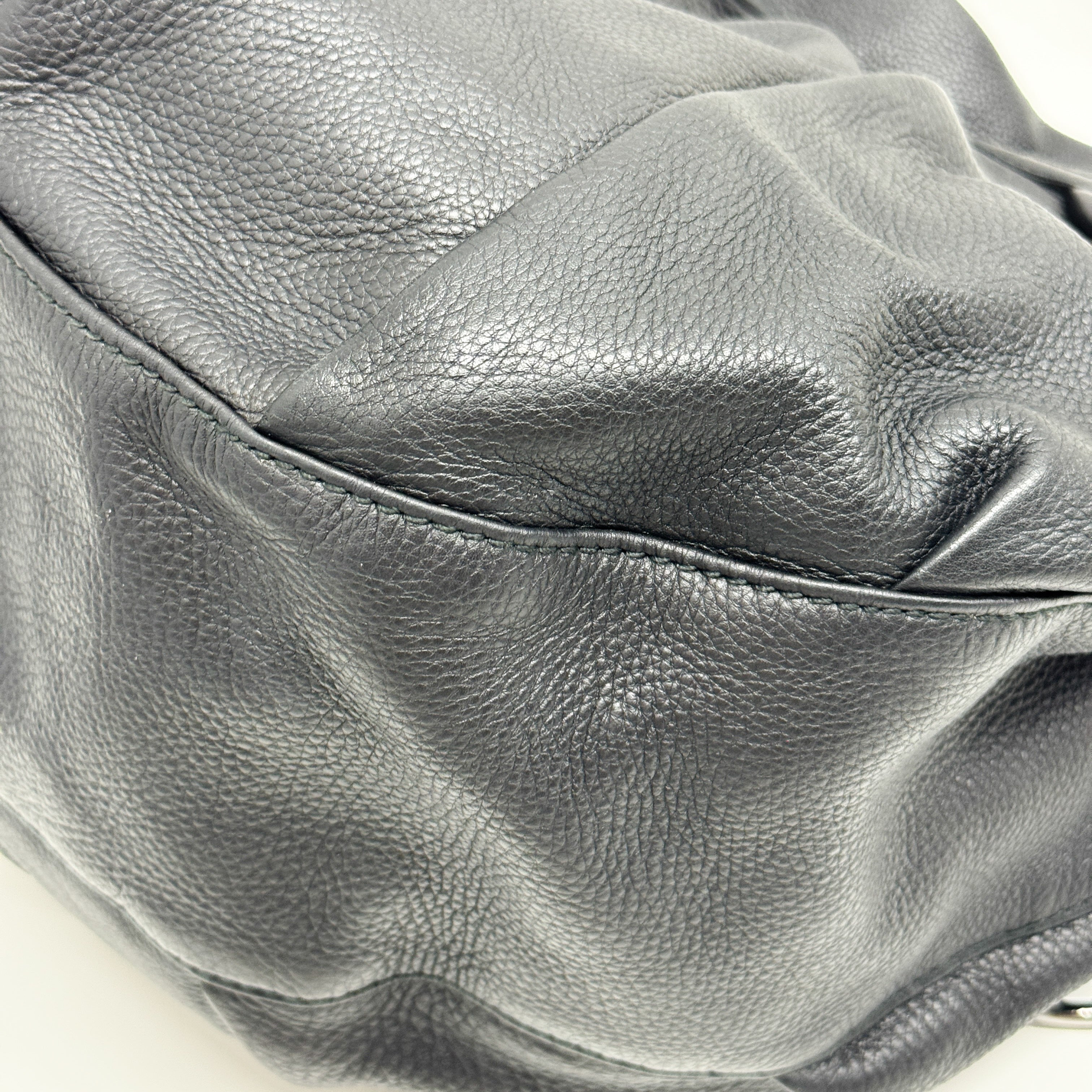 Icon Black Leather Hobo Shoulder Bag