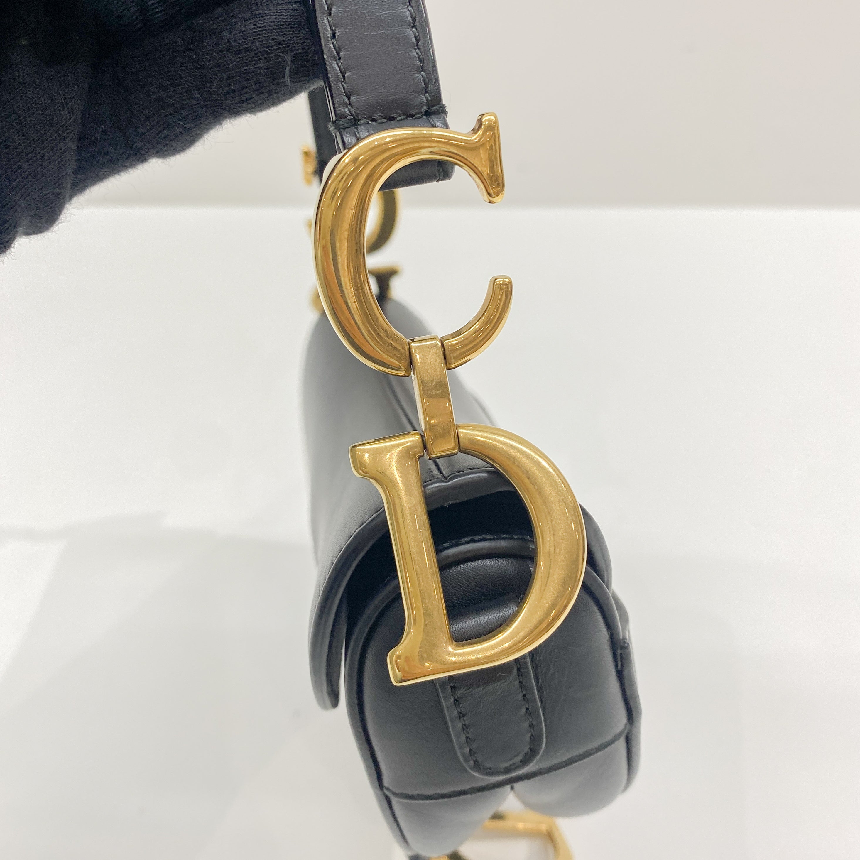 Black Leather Saddle Bag