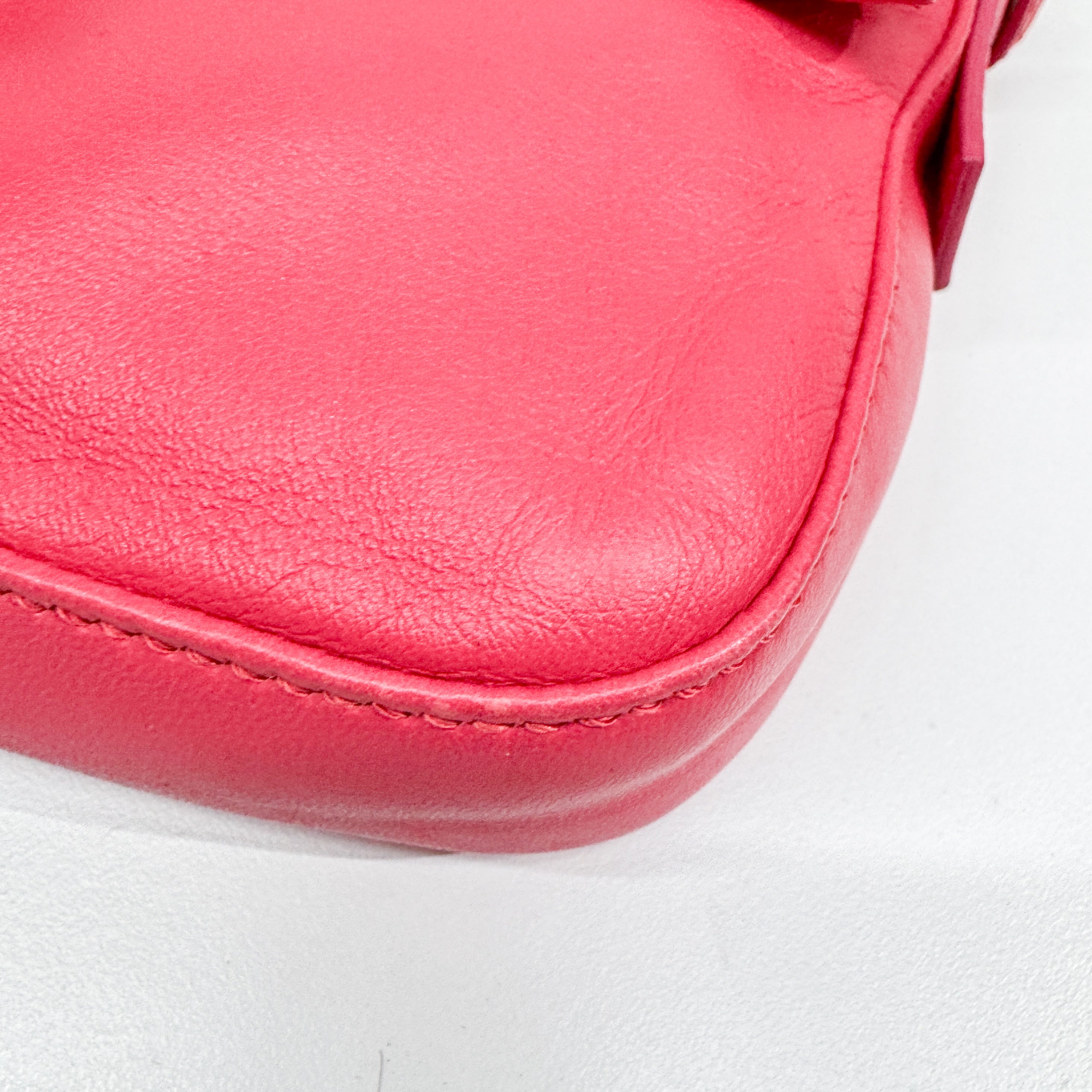 Baguette Pink Leather Shoulder Bag