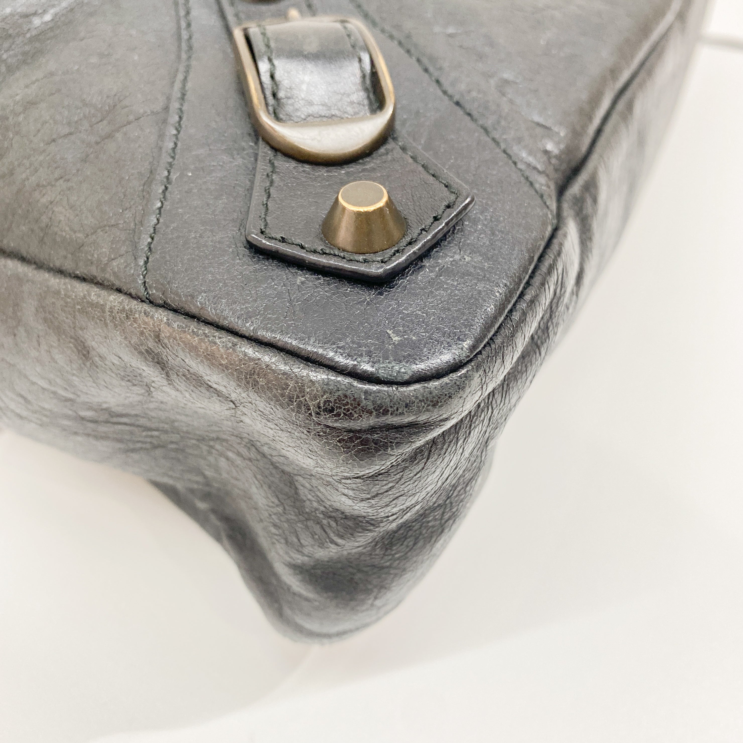 The Town Black Leather Hand Bag
