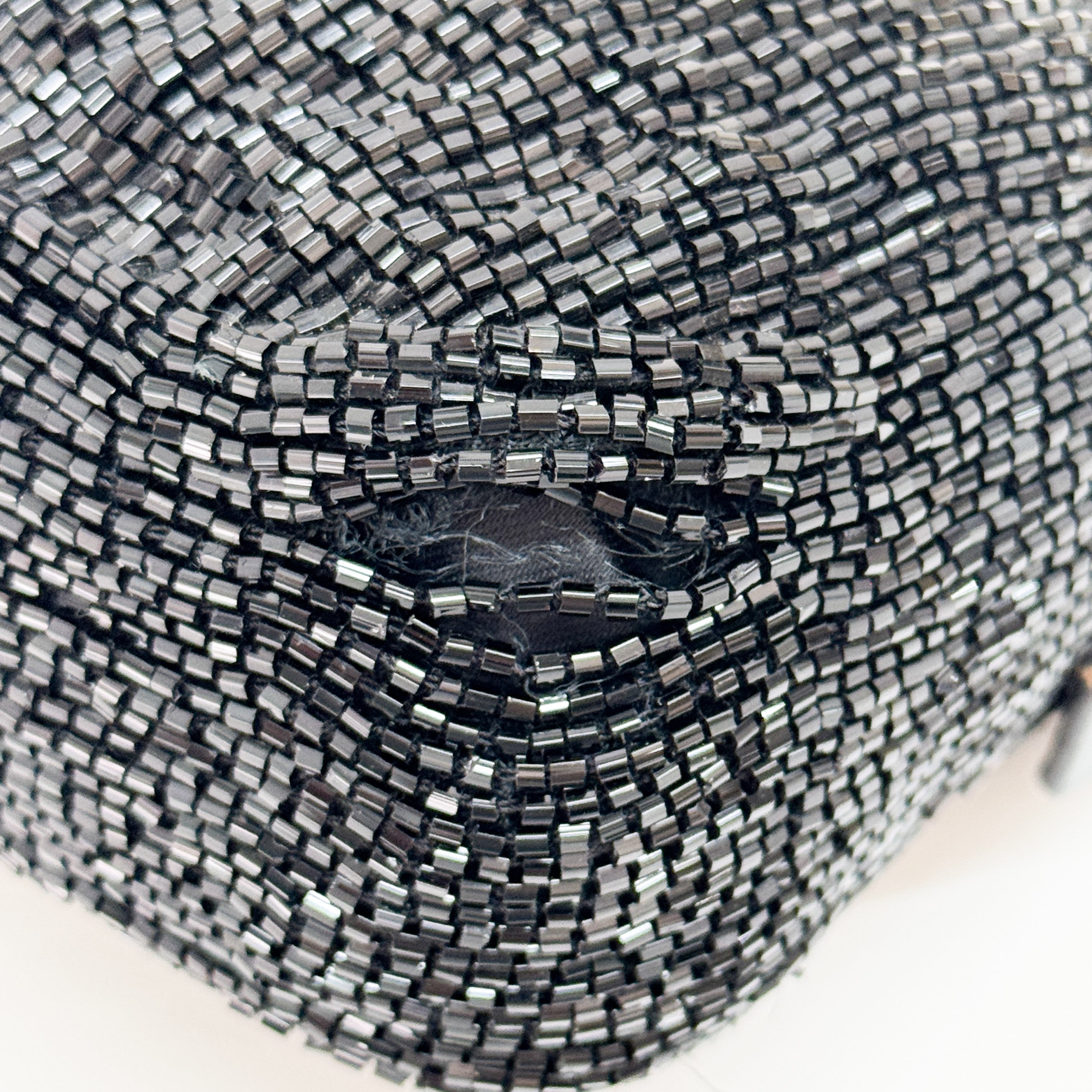 Baguette Black Beading Shoulder Bag