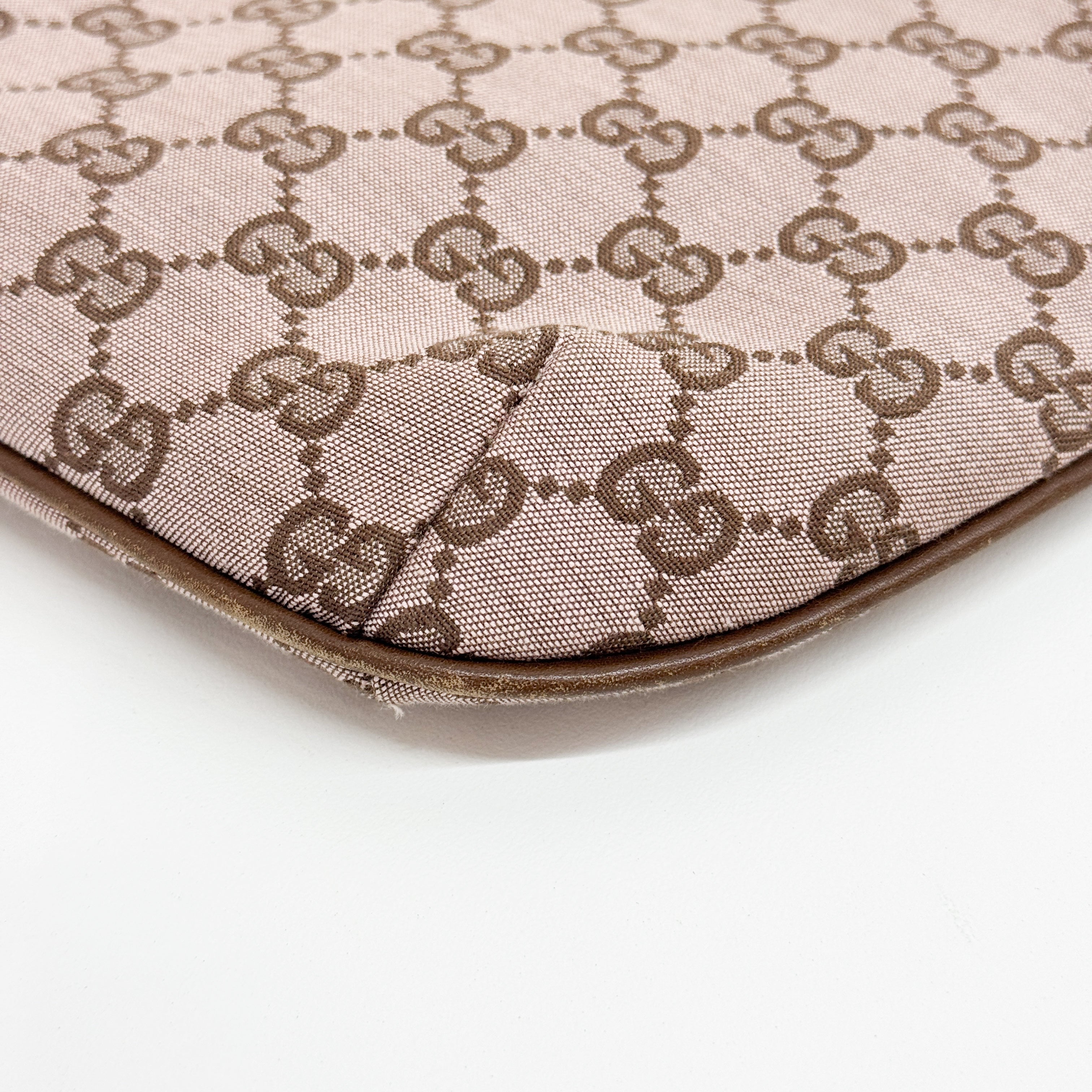 GG Brown Canvas Shoulder Bag