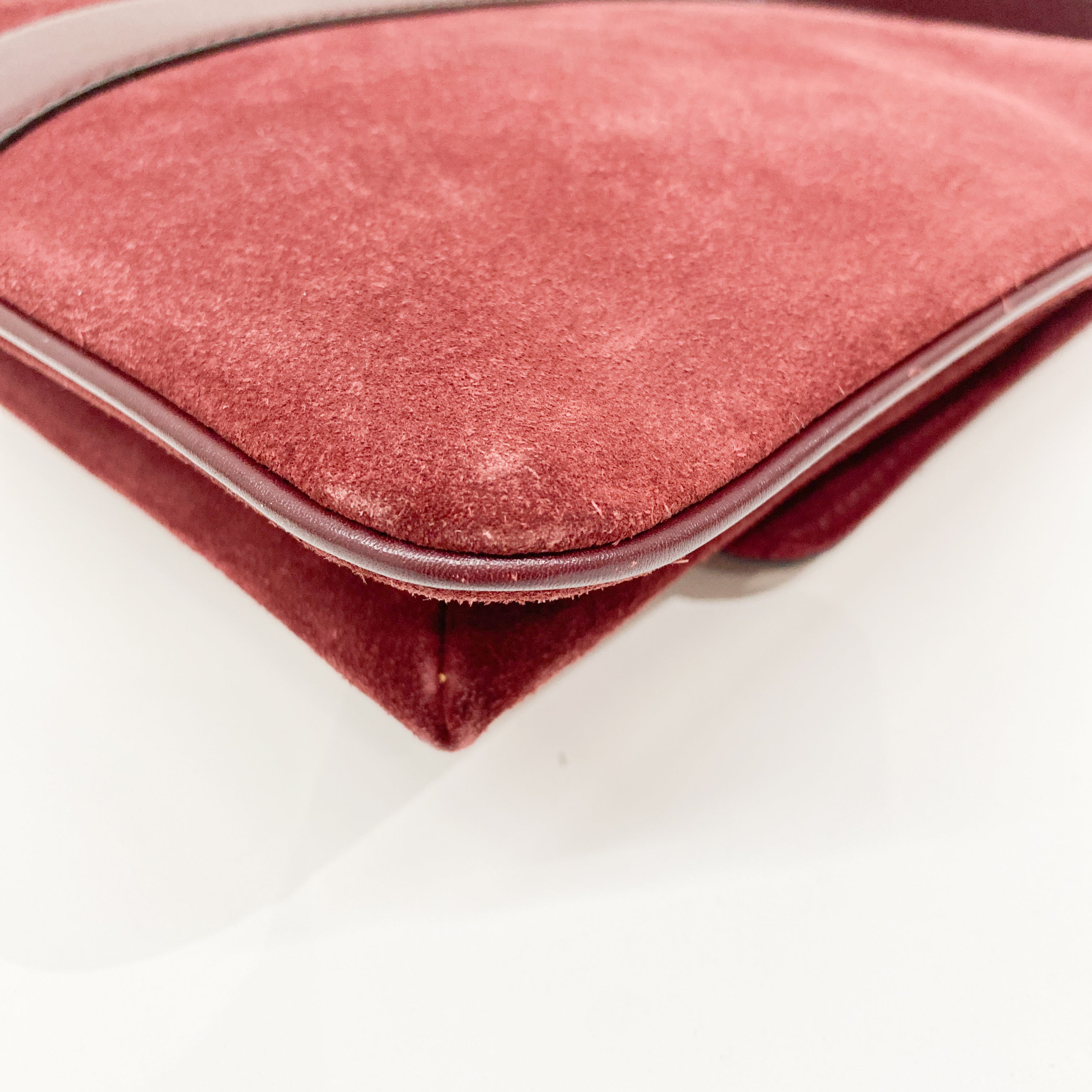 GG Marmont Red Suede Shoulder Bag