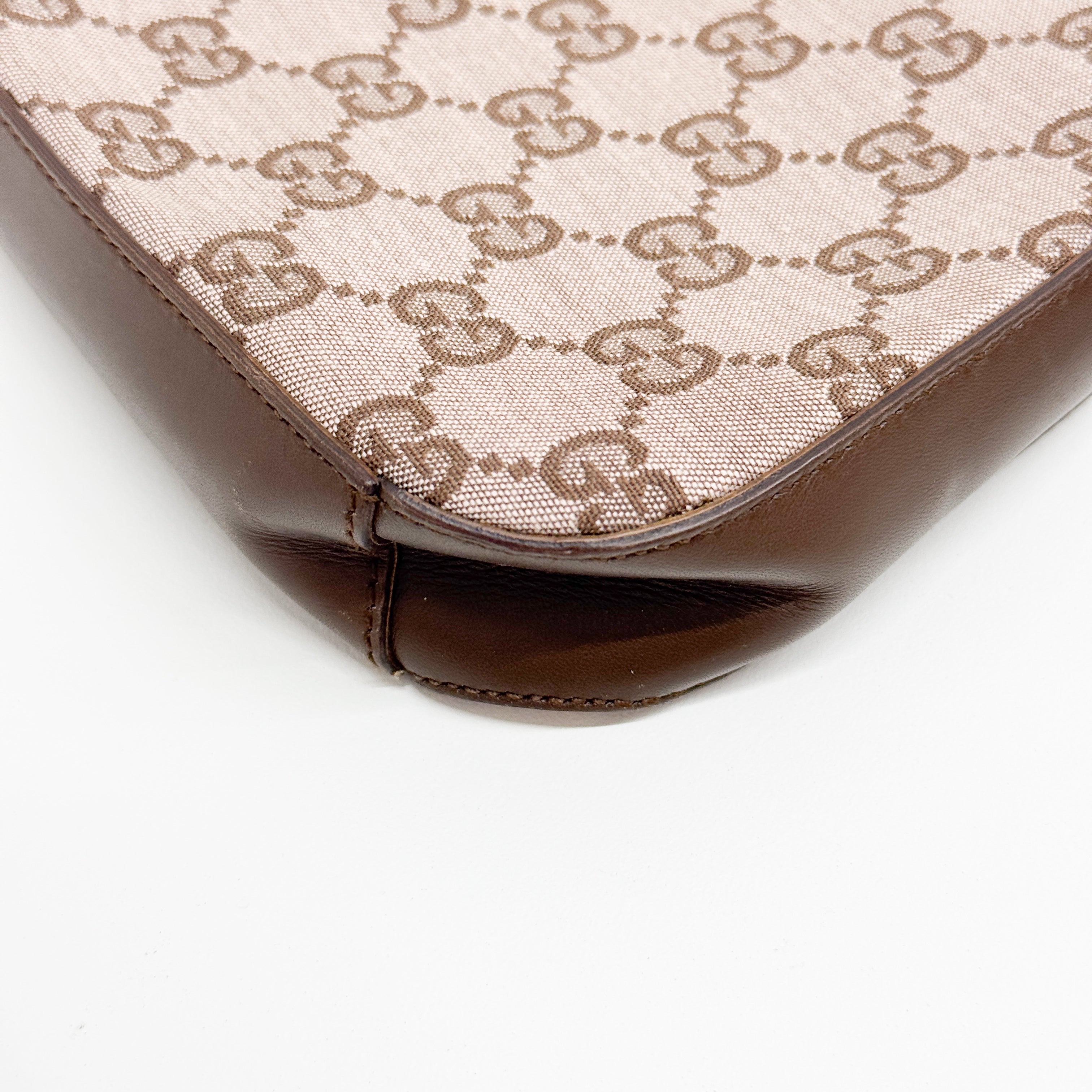 GG Canvas Leather Caramel Handle Shoulder Bag