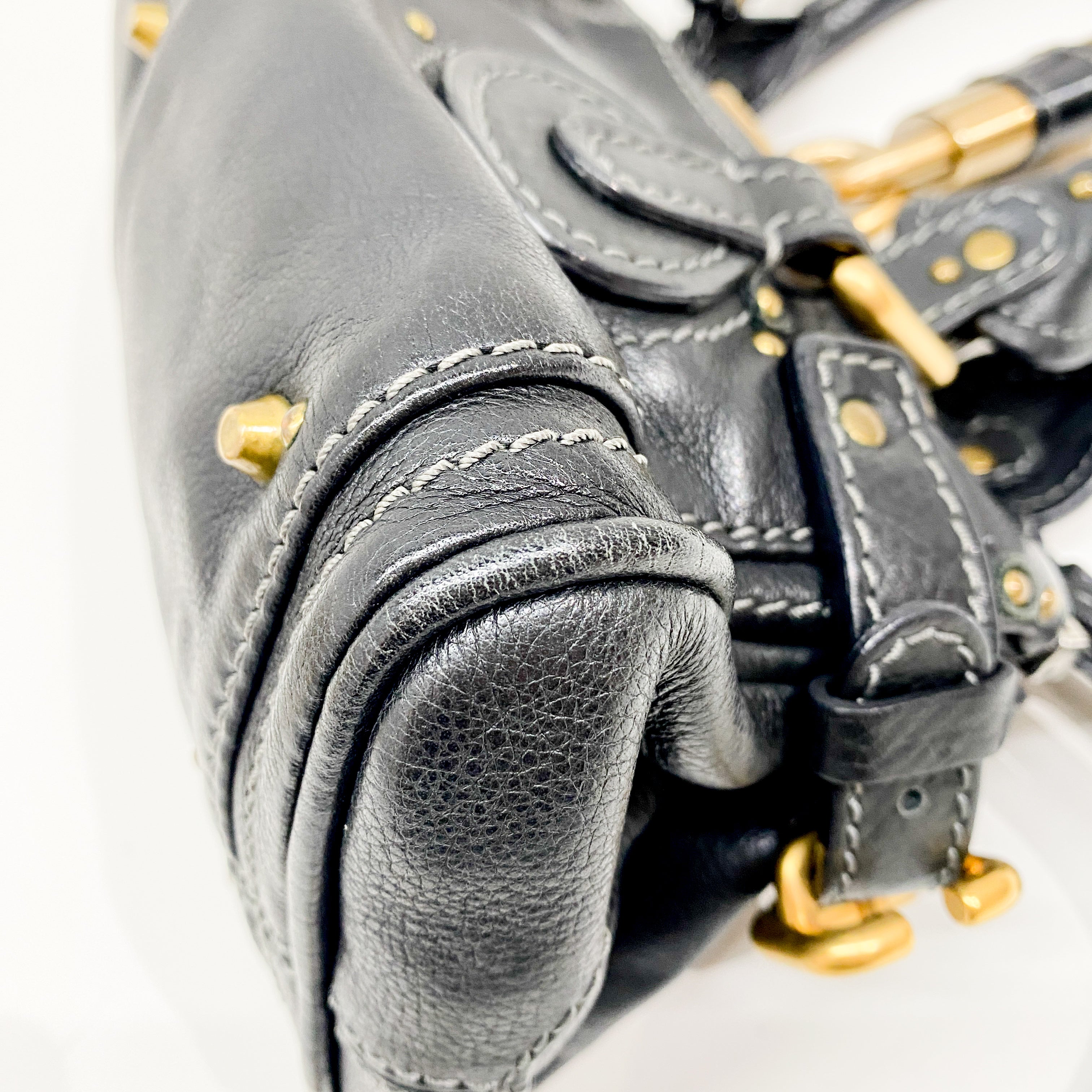 Mini Paddington Black Leather Shoulder Bag