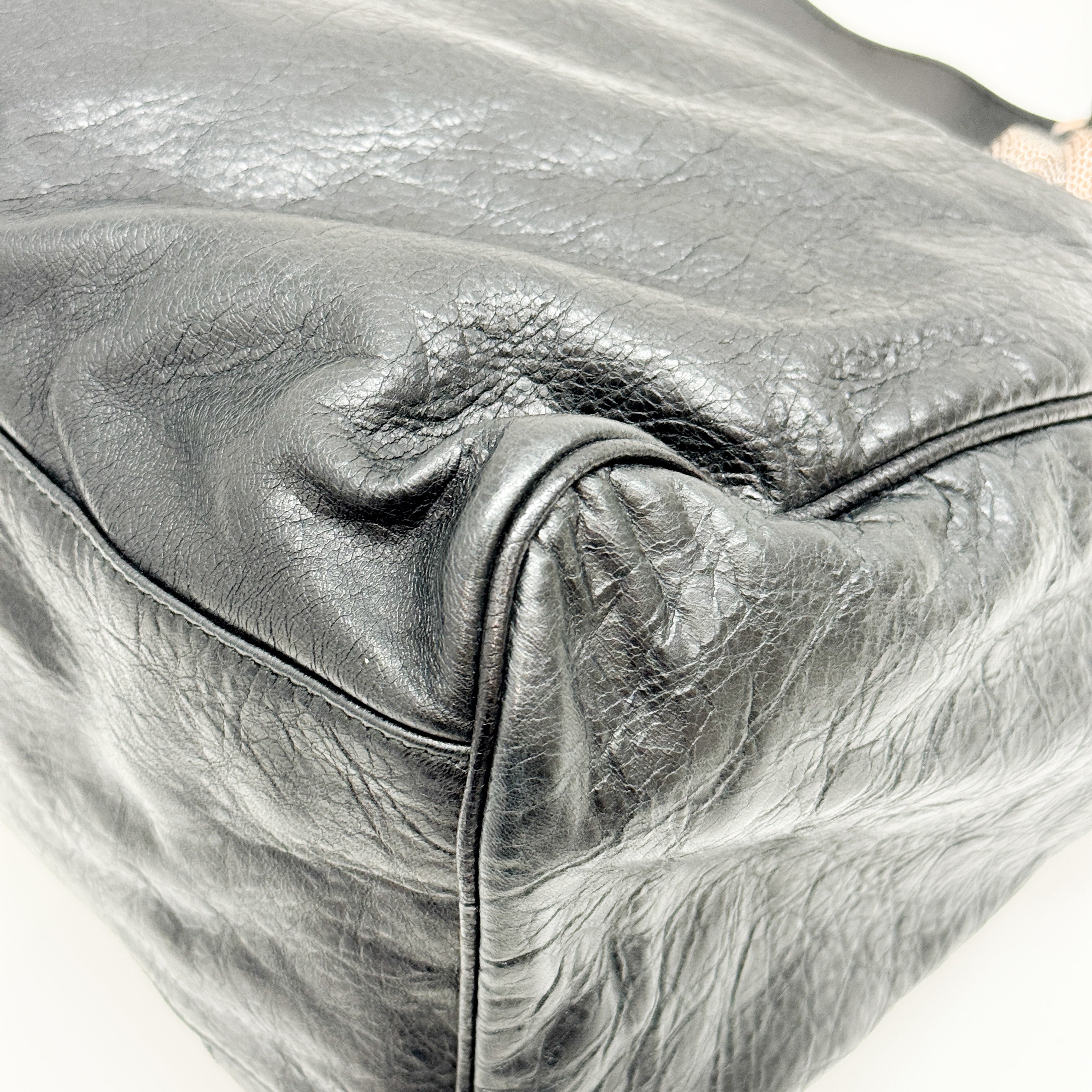 The Velo Black Calfskin Leather Two Way Bag