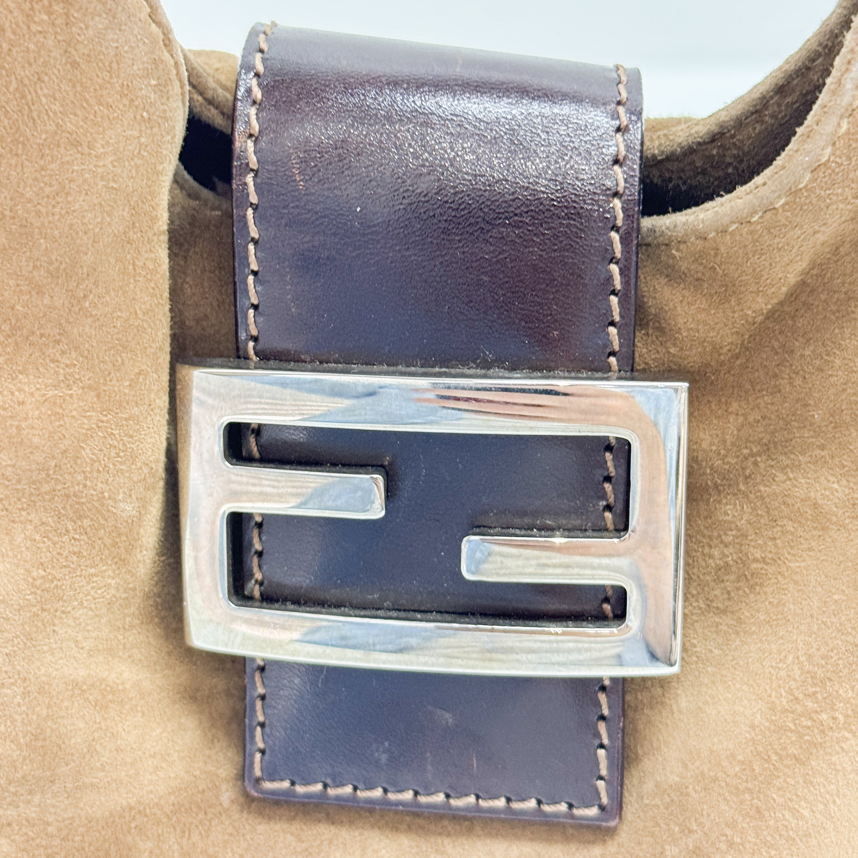 Vintage Brown Suede Shoulder Bag