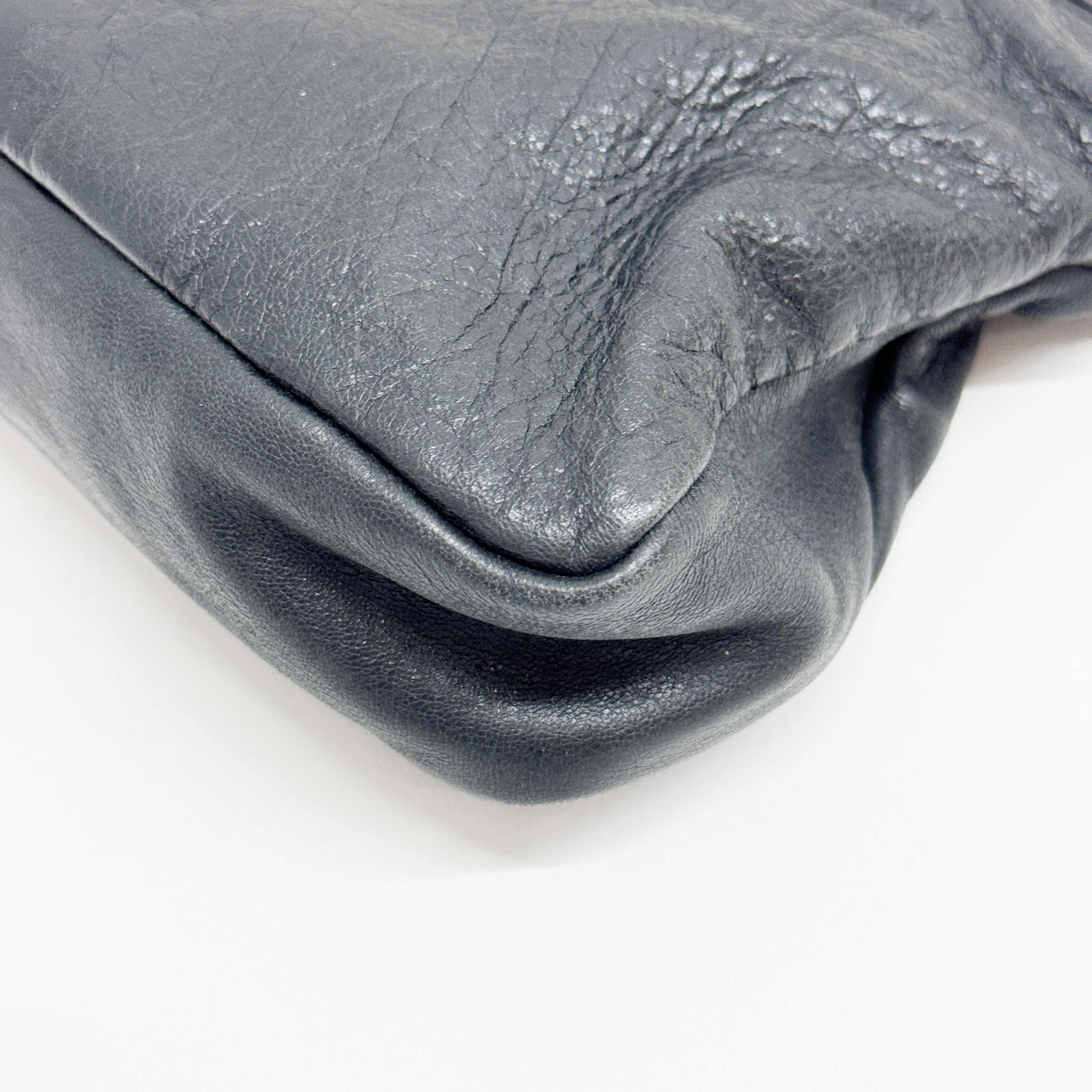 The First Black Calfskin Leather Two Way Bag