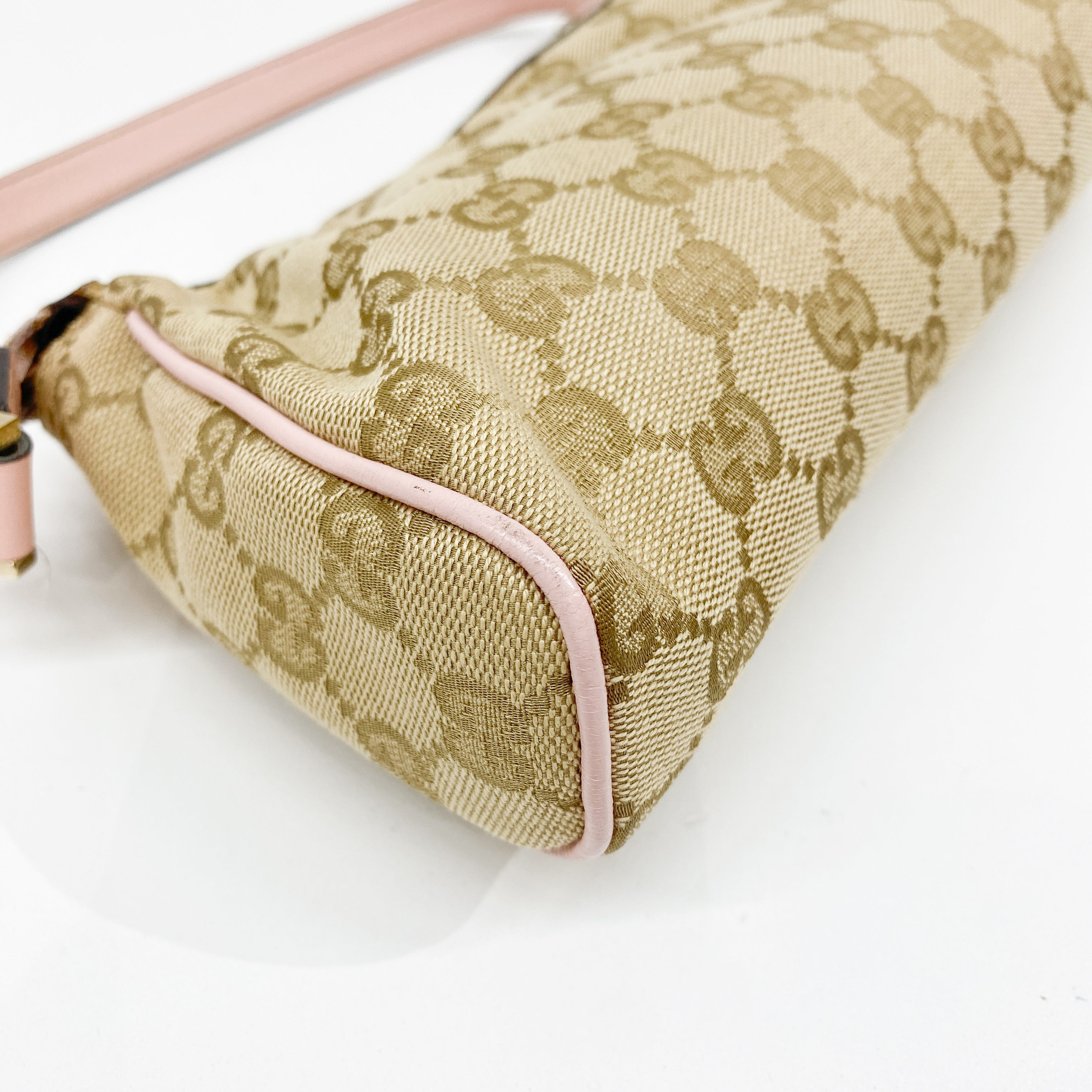 GG Beige Canvas Shoulder Bag