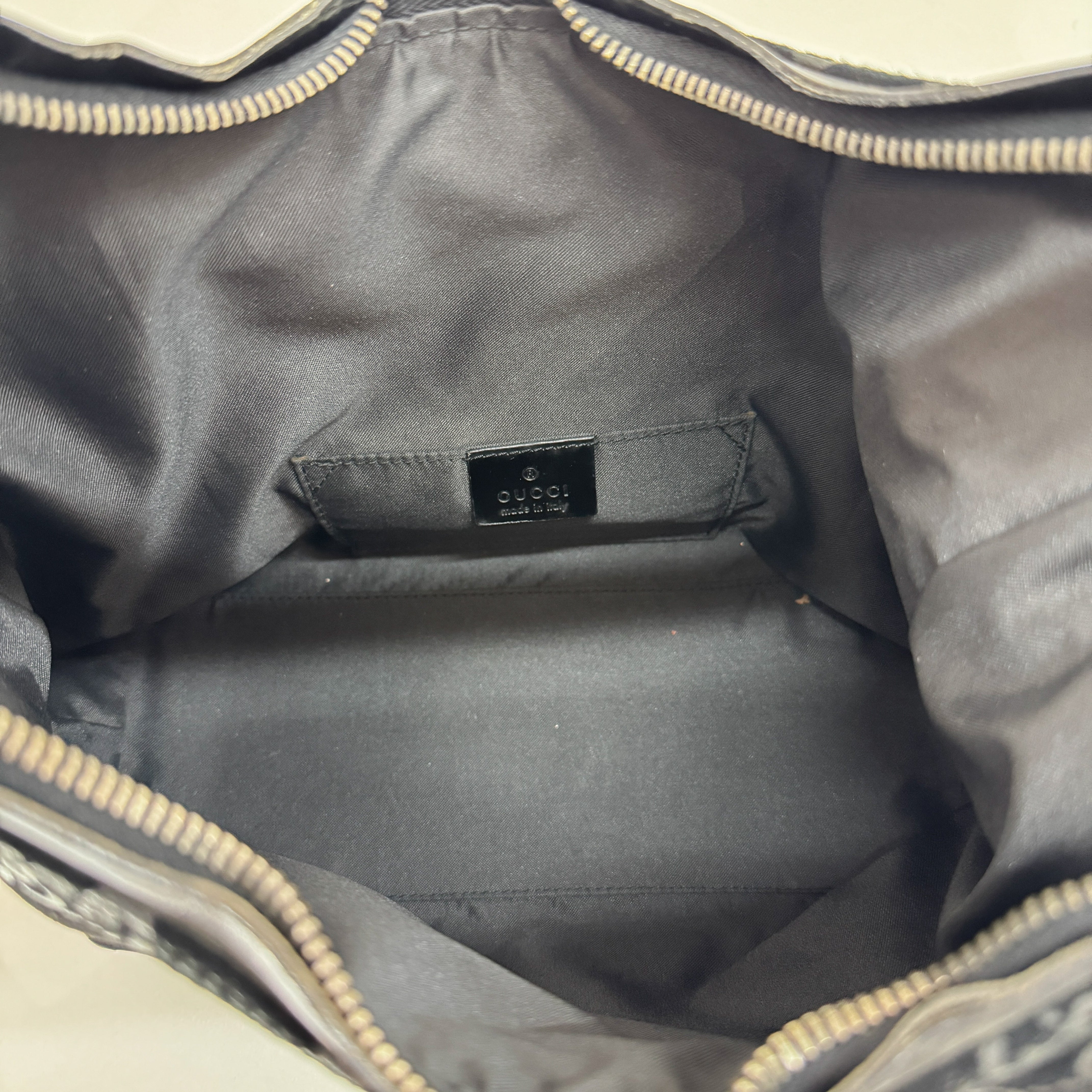 GG Black Suede Hobo Bag