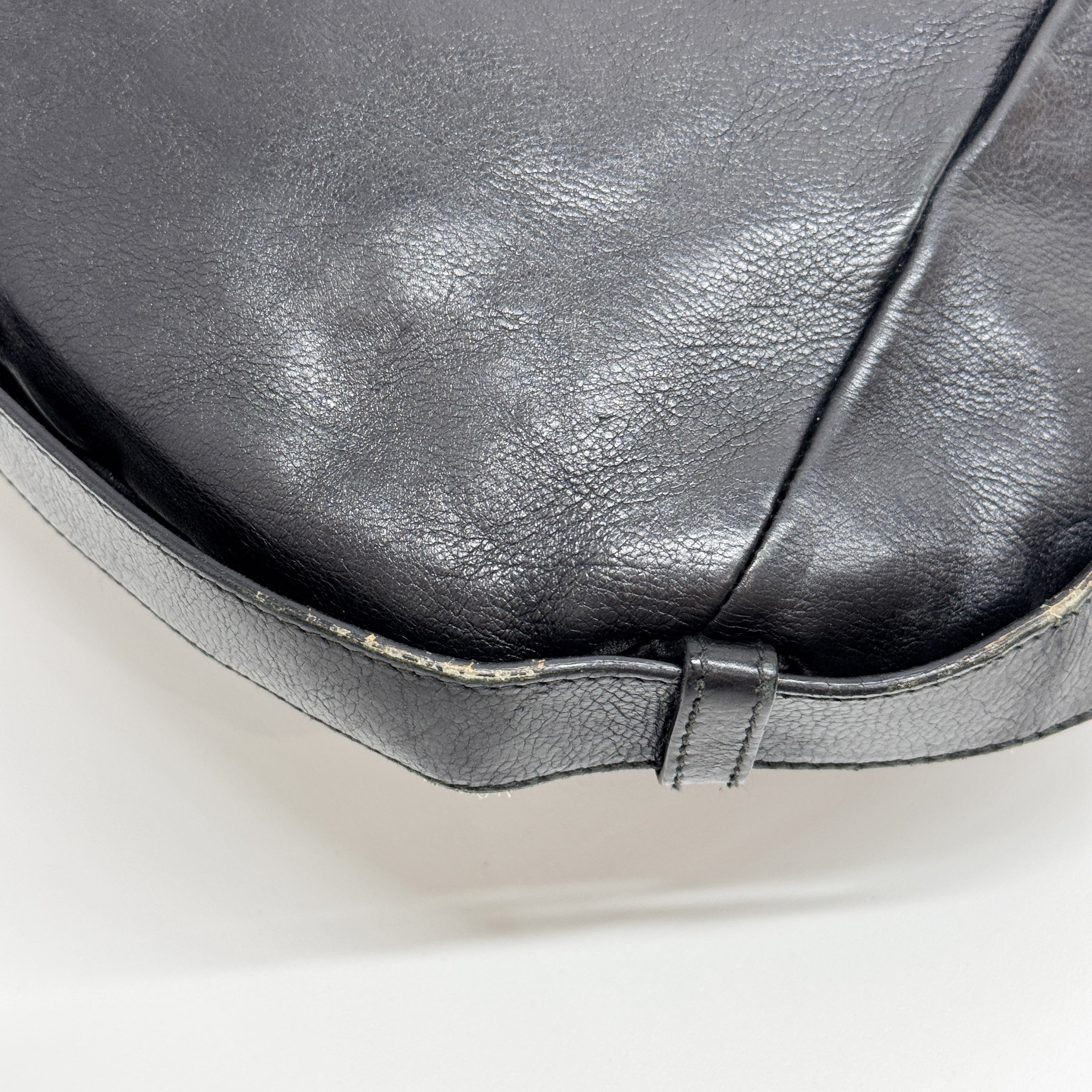 Mombasa Black Leather Shoulder Bag