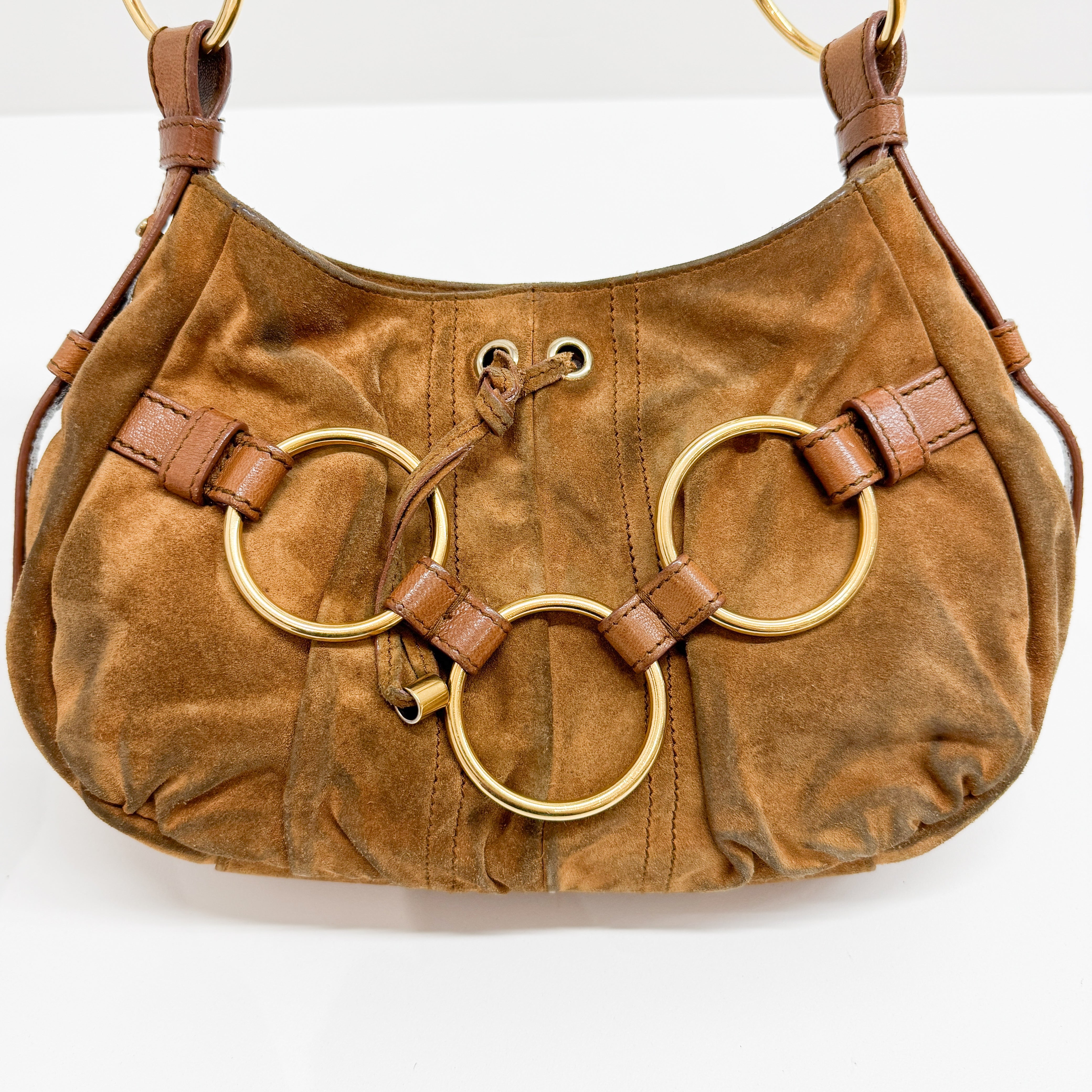 Vintage Brown Suede Shoulder Bag