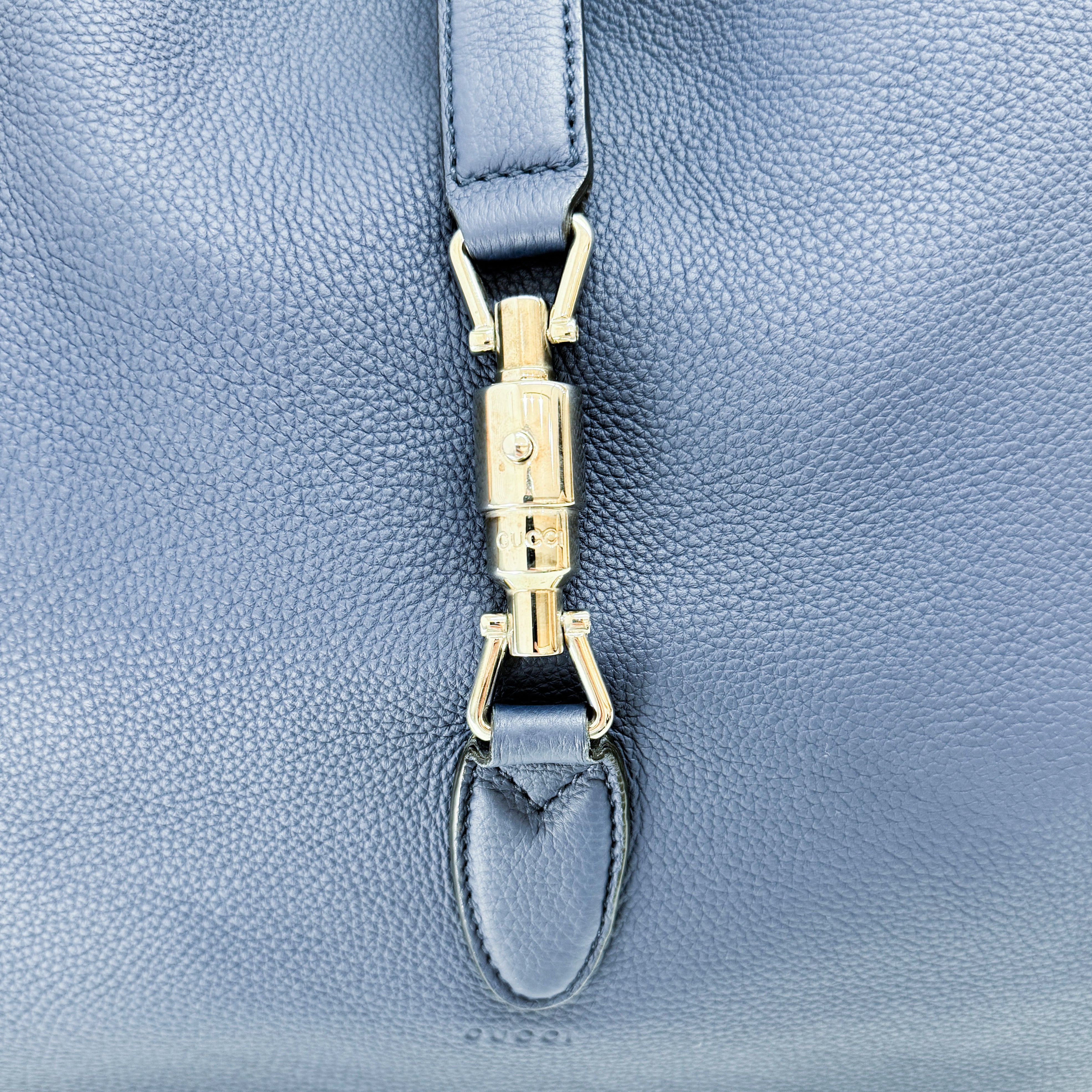 Jackie Blue Leather Shoulder Bag