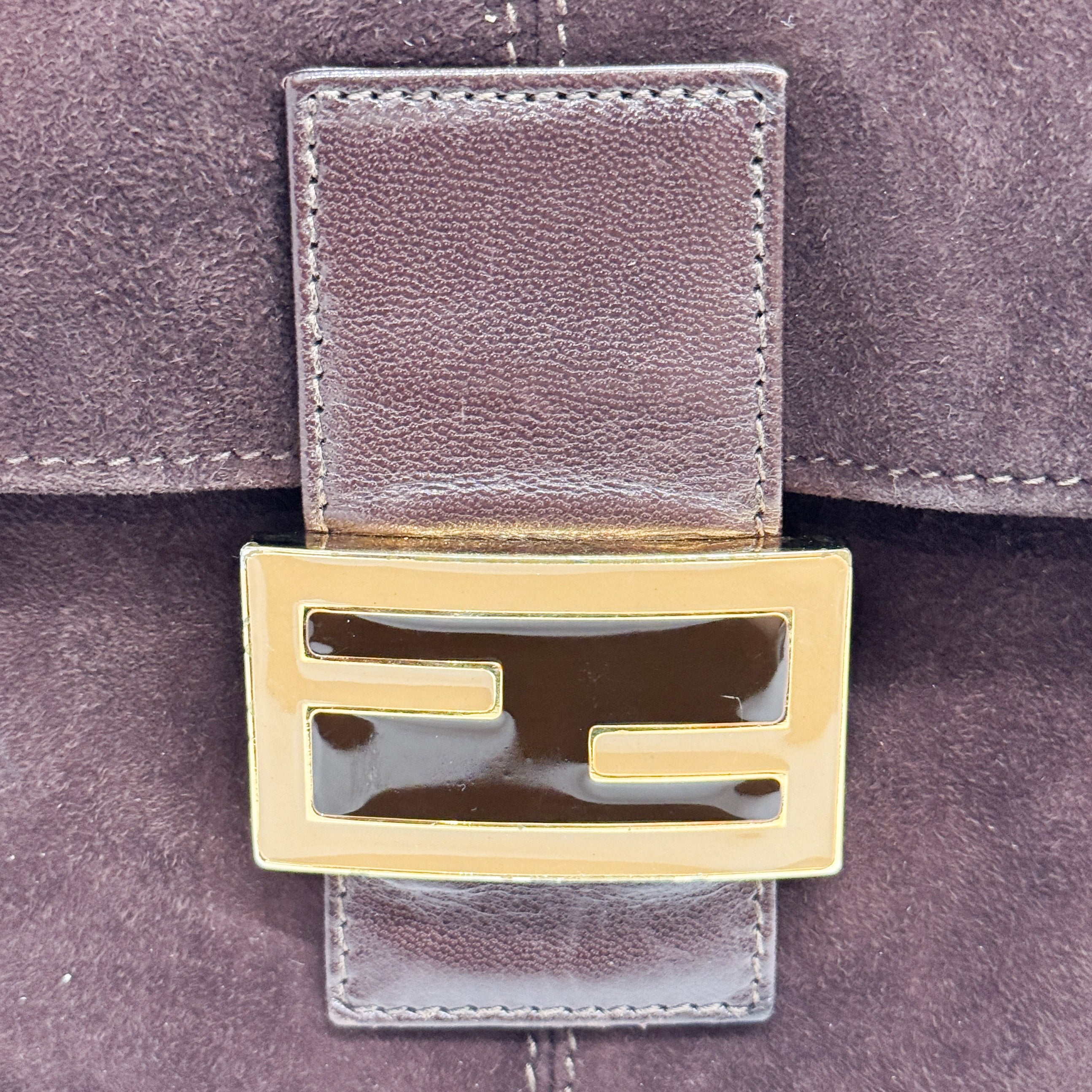 Mamma Baguette Brown Suede Shoulder Bag