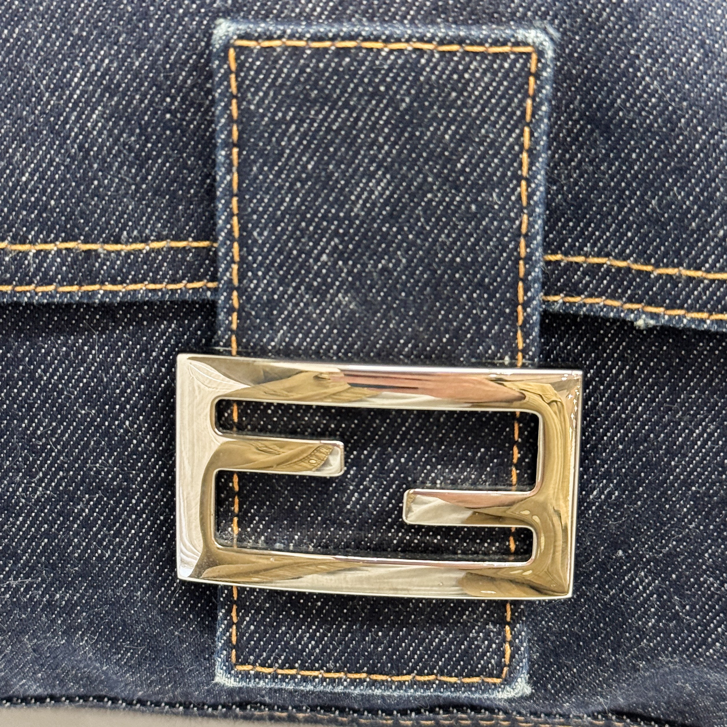 Mamma Baguette Blue Denim Shoulder Bag