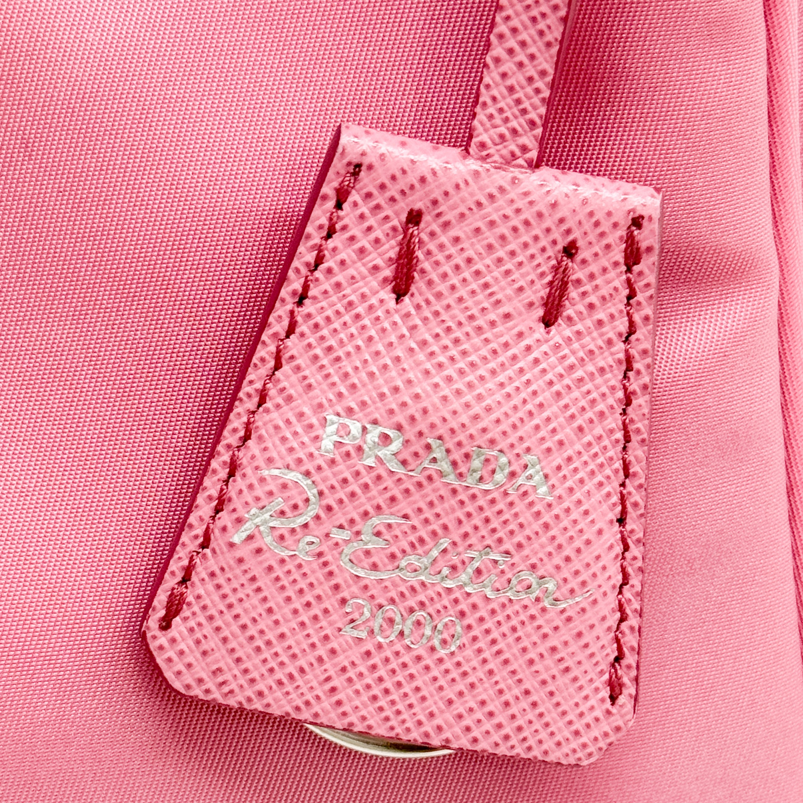 Tessuto Pink Nylon Handle Bag