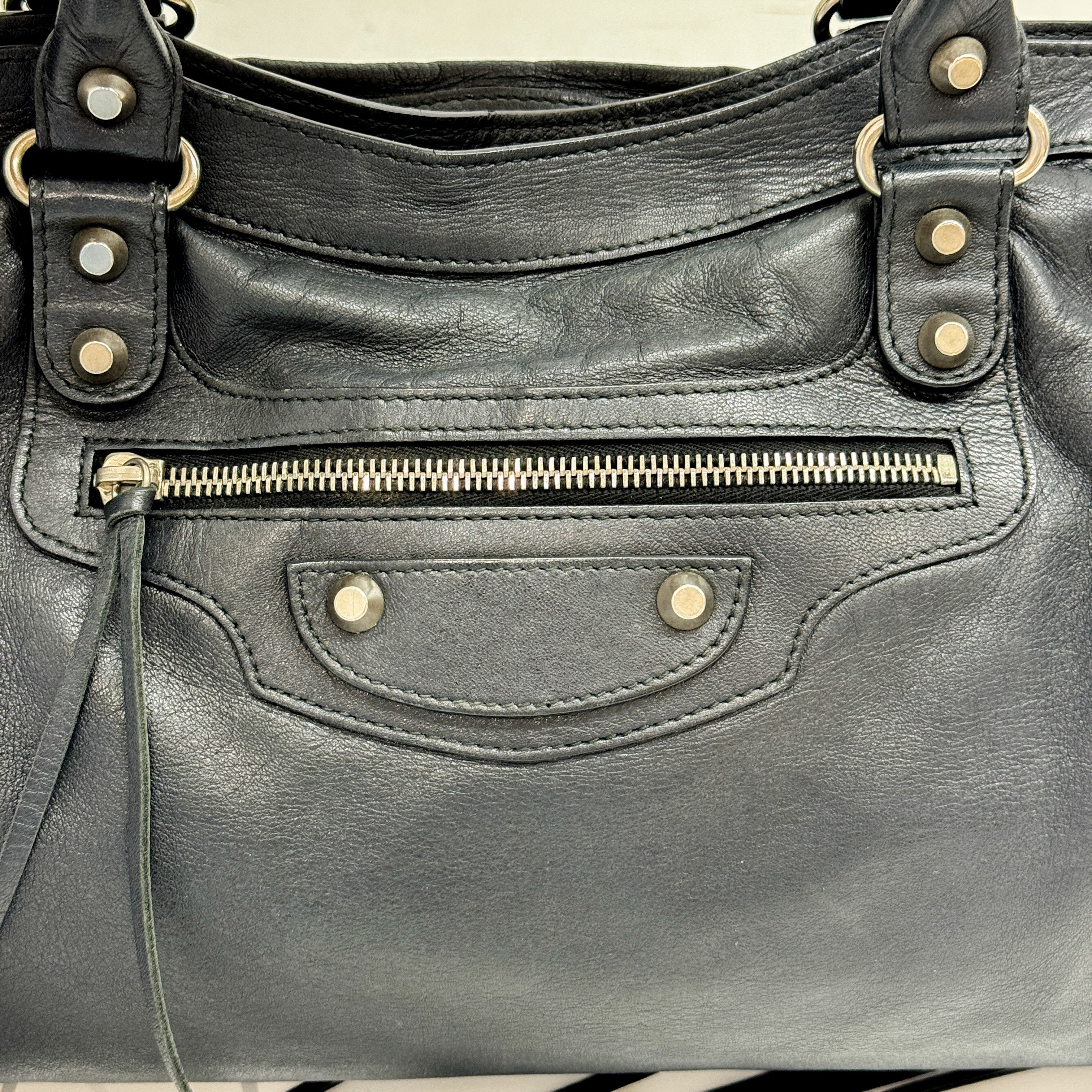 The City Black Leather Bag