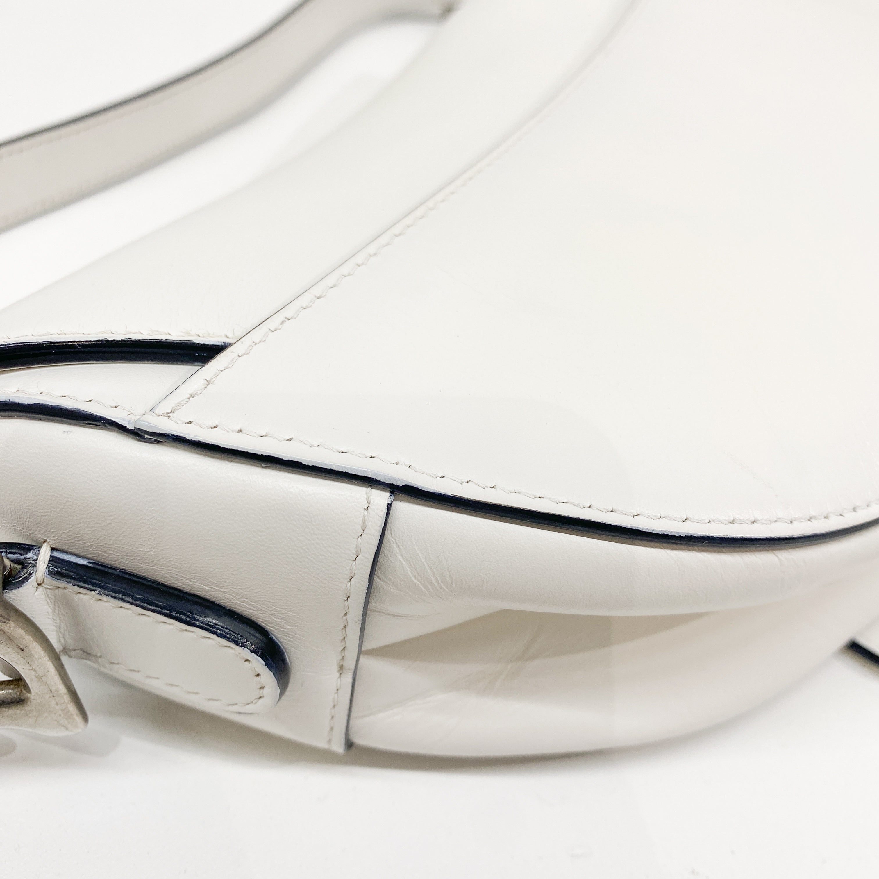 Saddle White Leather Bag