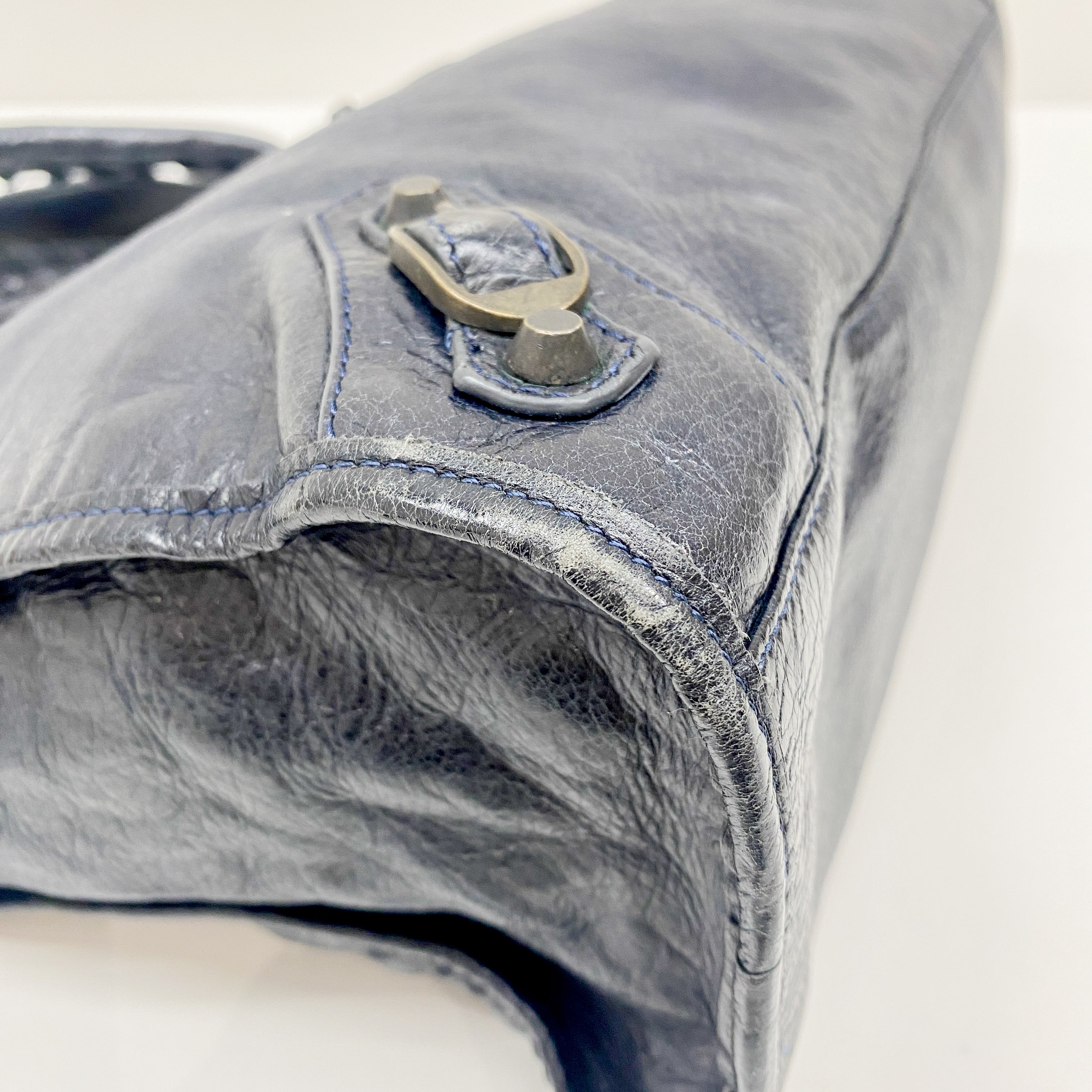 The City Navy Leather Bag