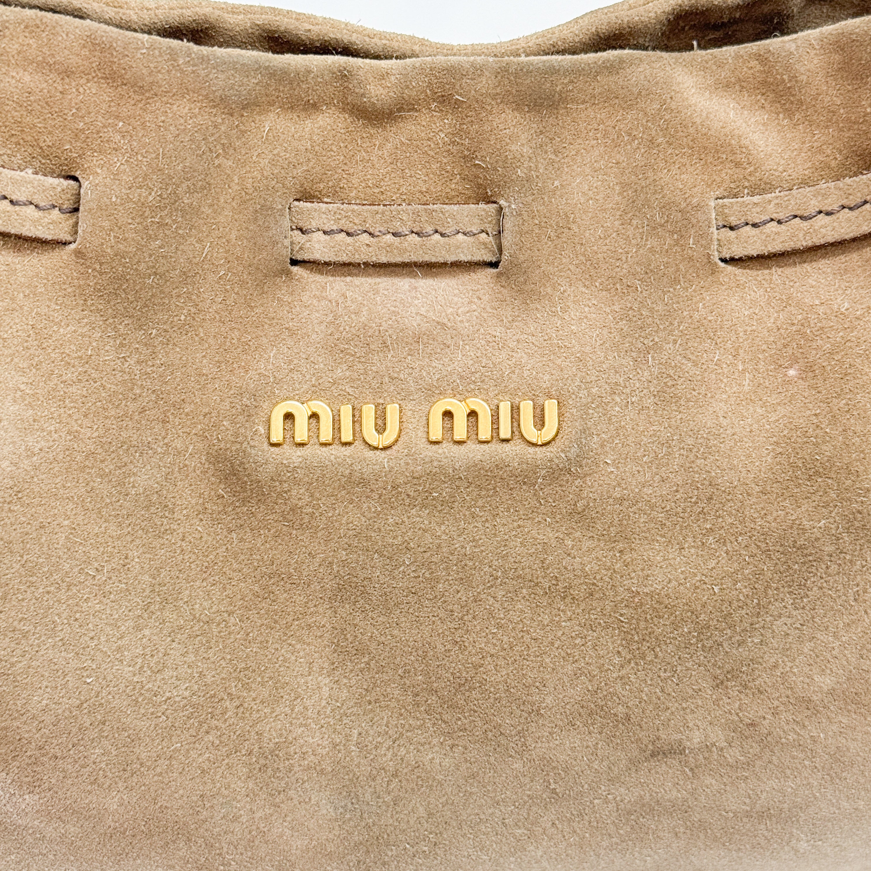 Archive Beige Suede Shoulder Bag