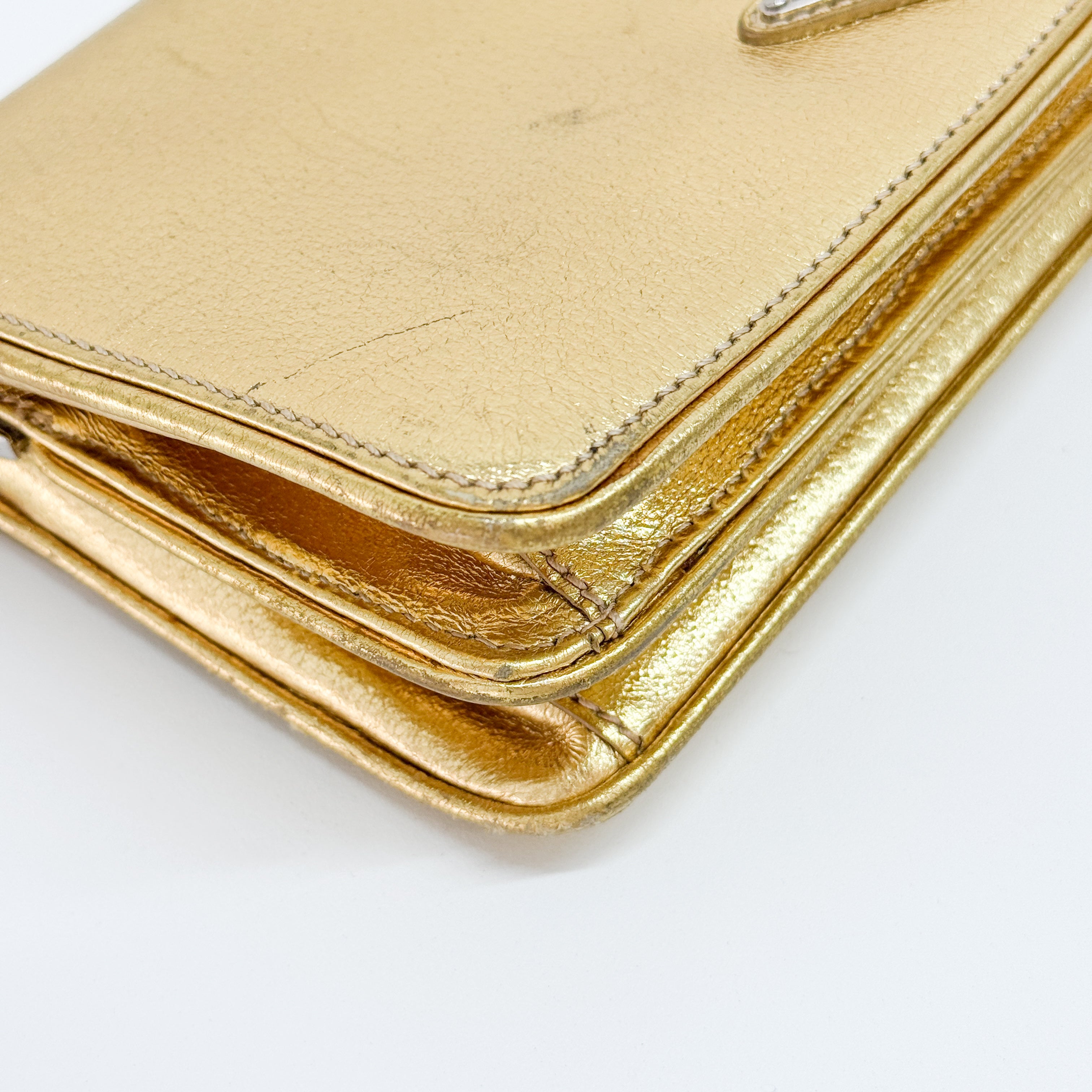 Gold Leather Shoulder Bag