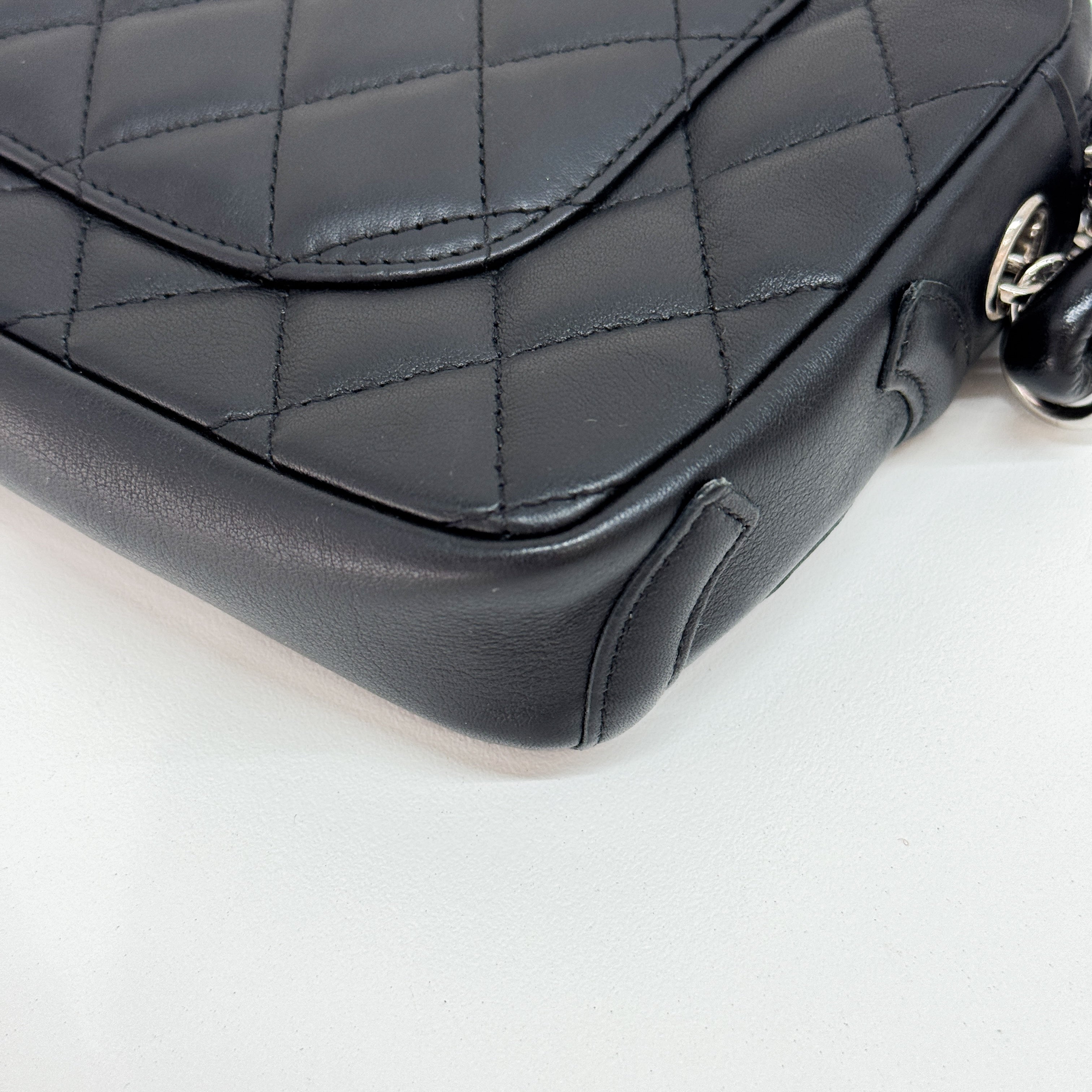 Cambon Black Leather Shoulder Bag