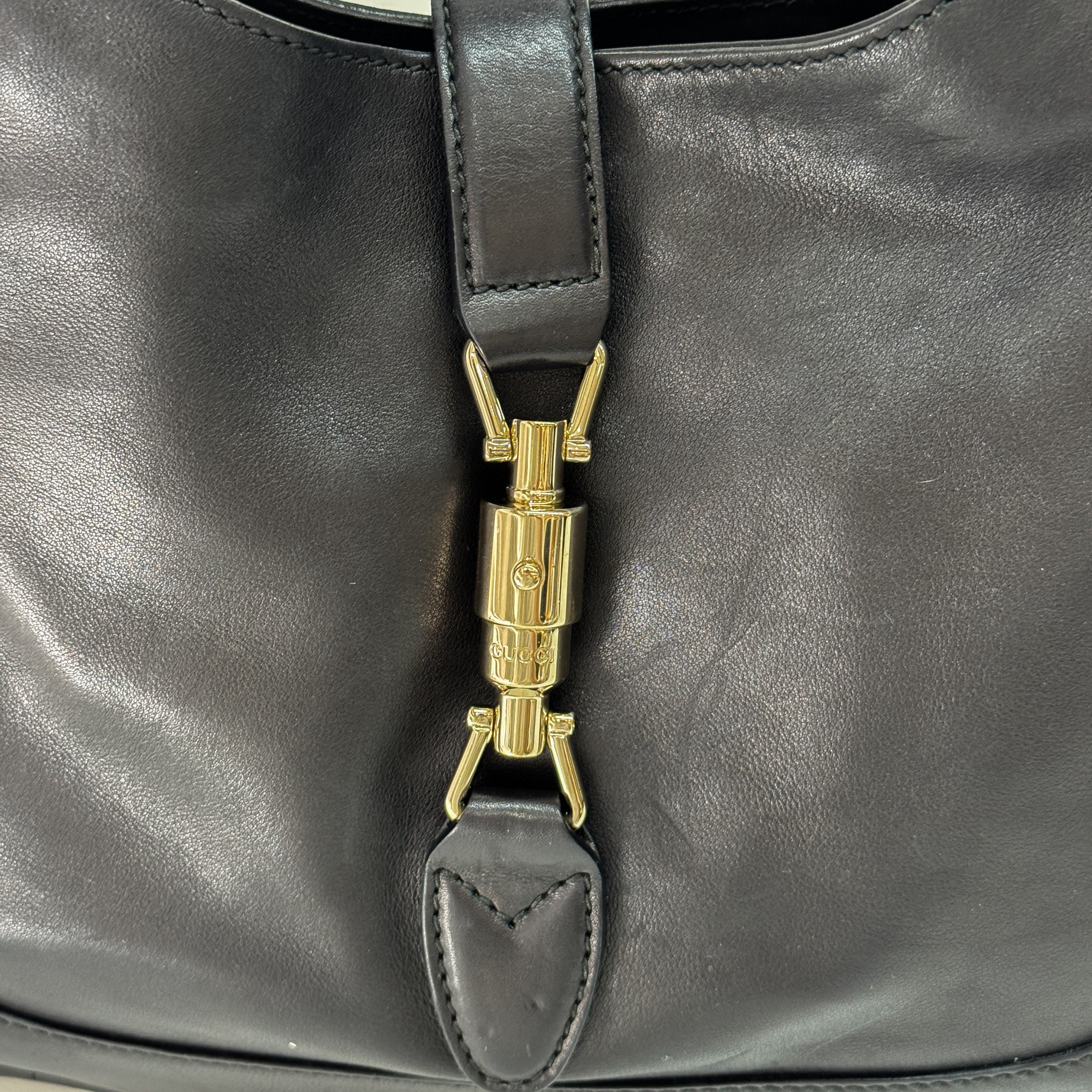 Jackie Black Leather Shoulder Bag