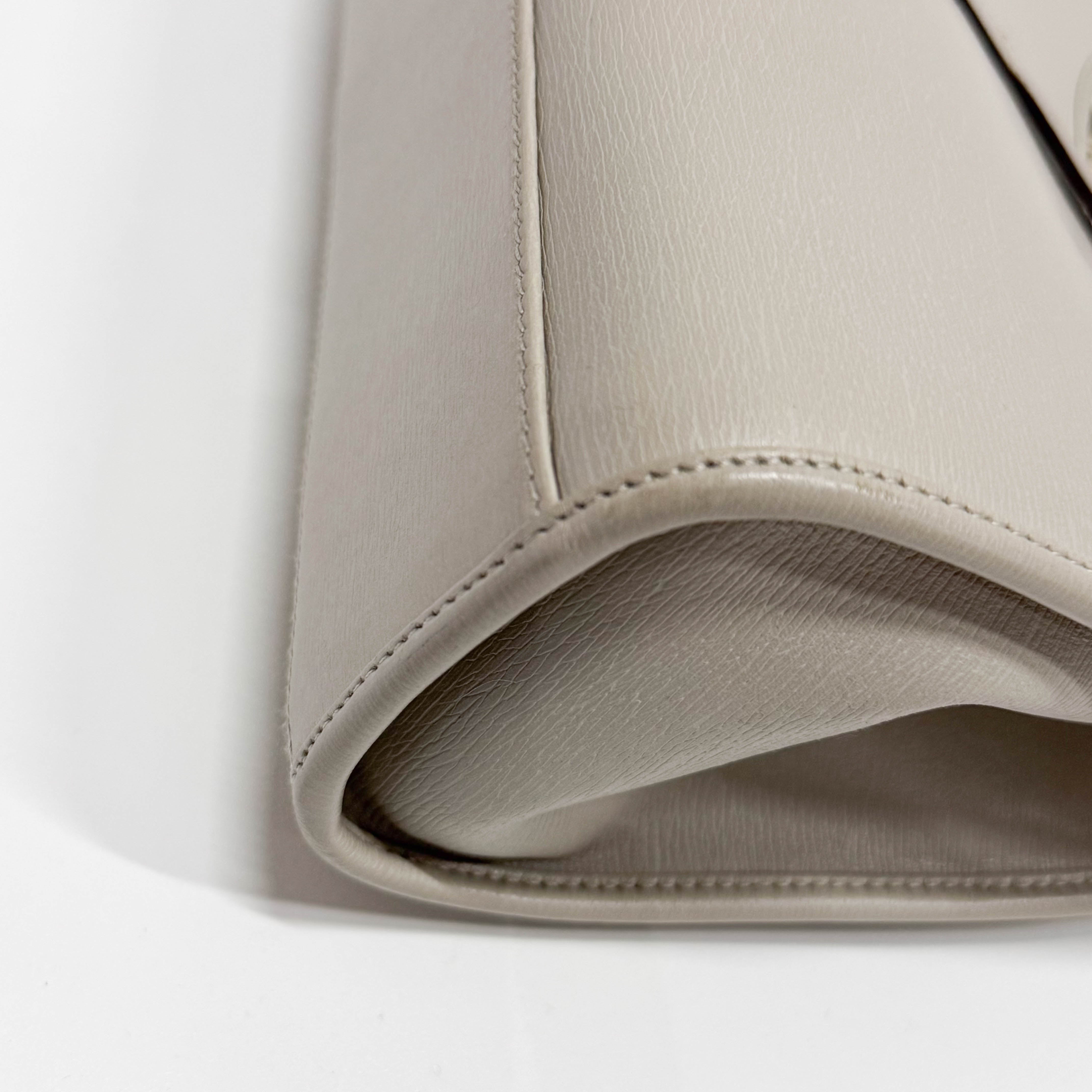 Jackie Small Grey Leather Shoulder Bag