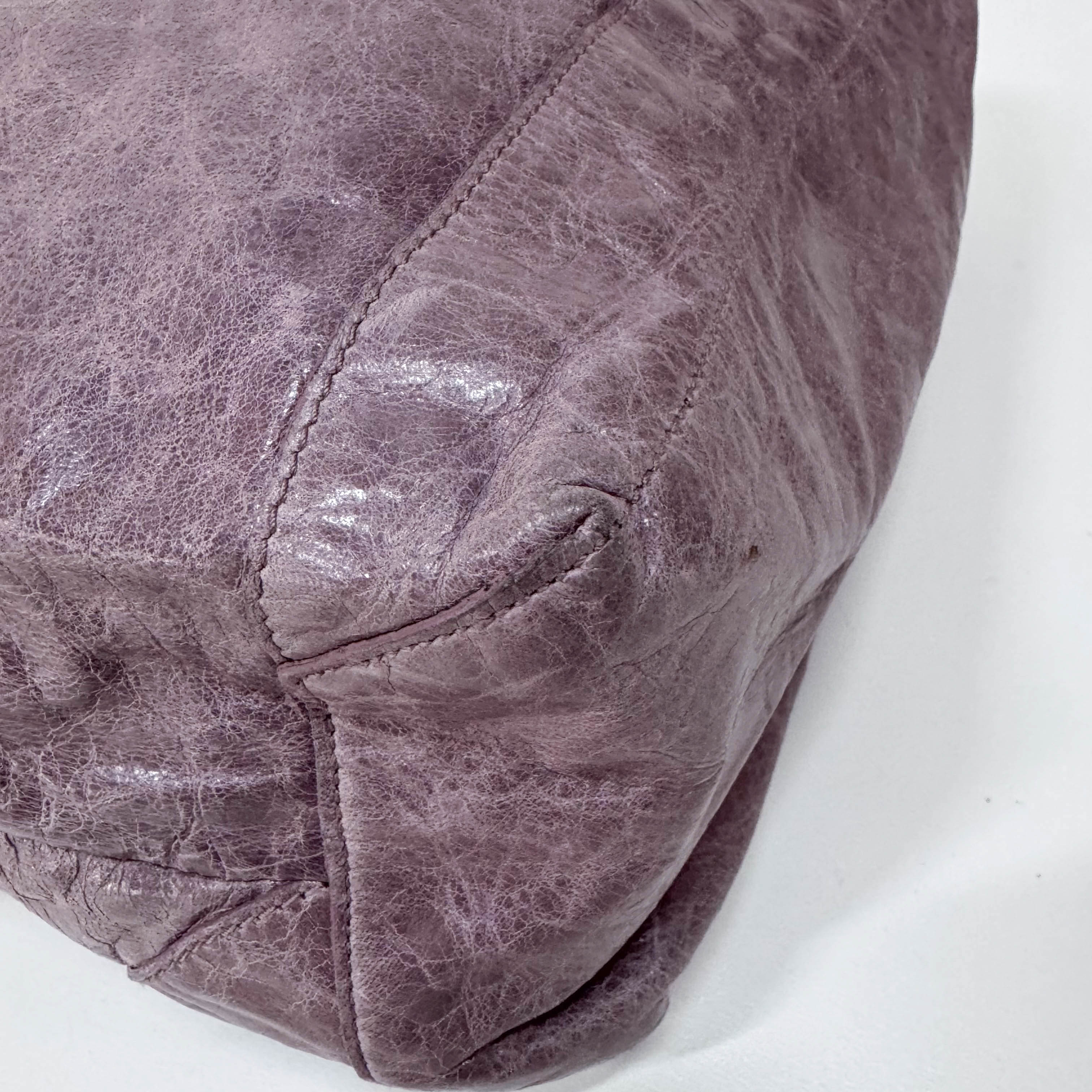 The Day Purple Leather Tote Bag