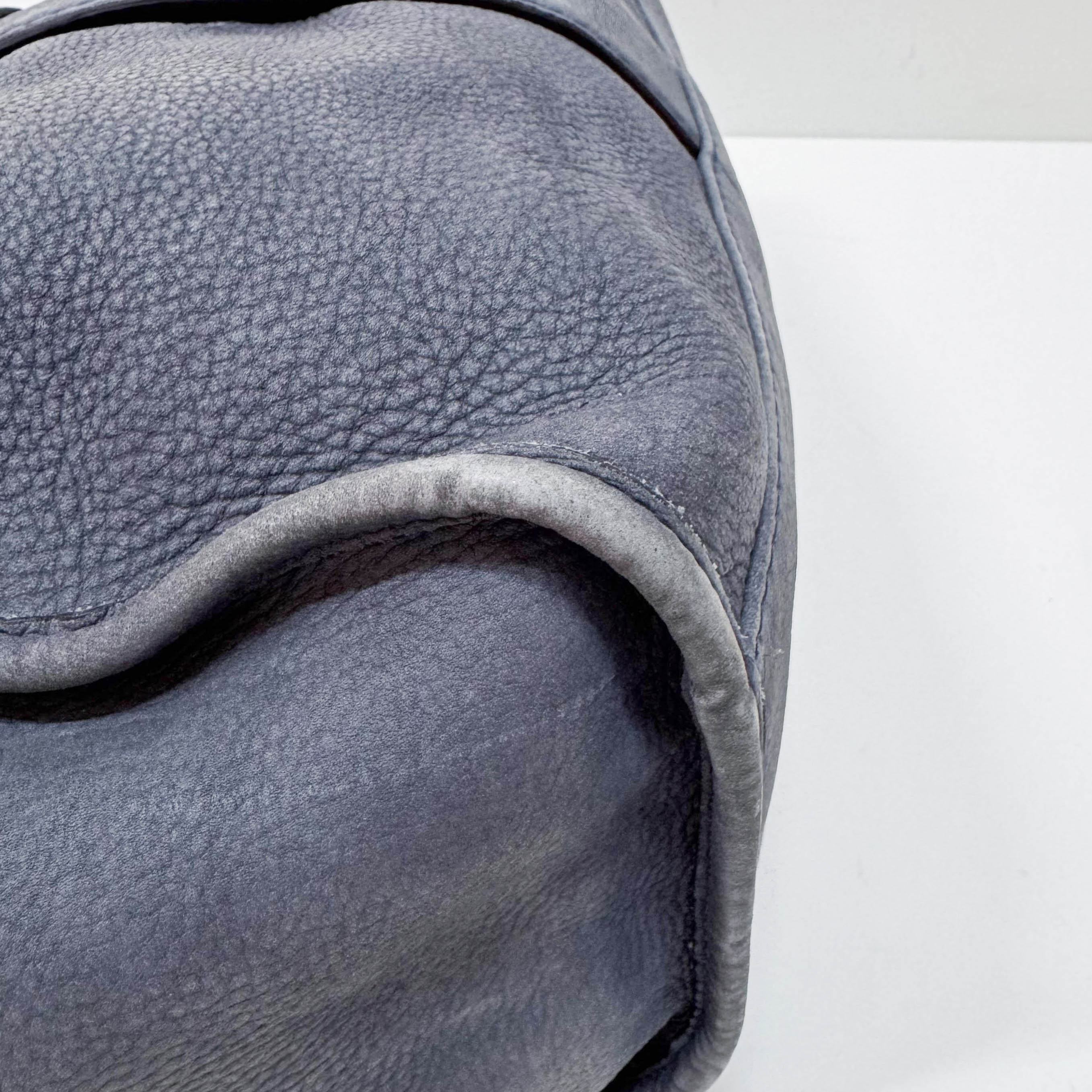 Stirrup Blue Leather Shoulder Bag