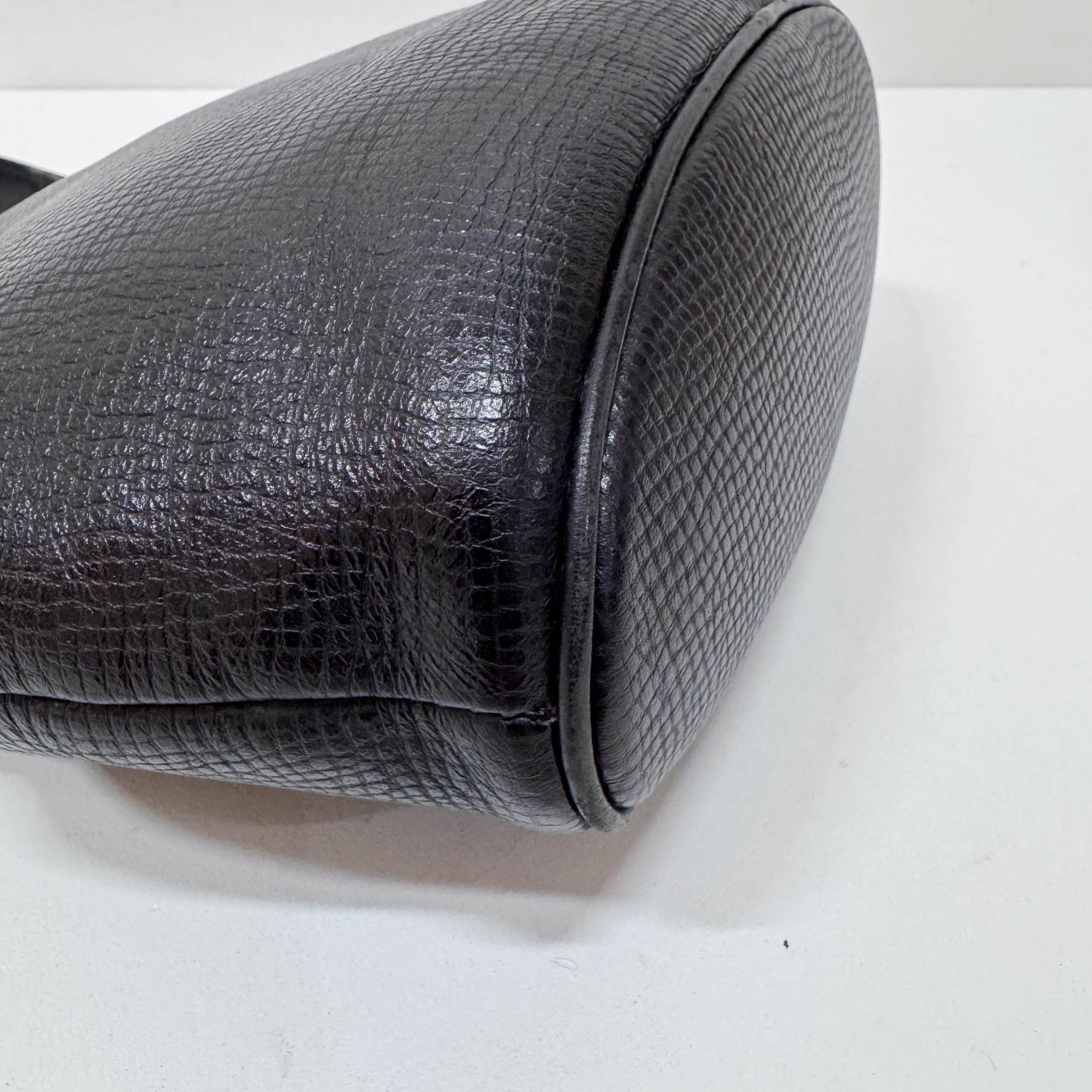 Black Leather Top Handle Bag