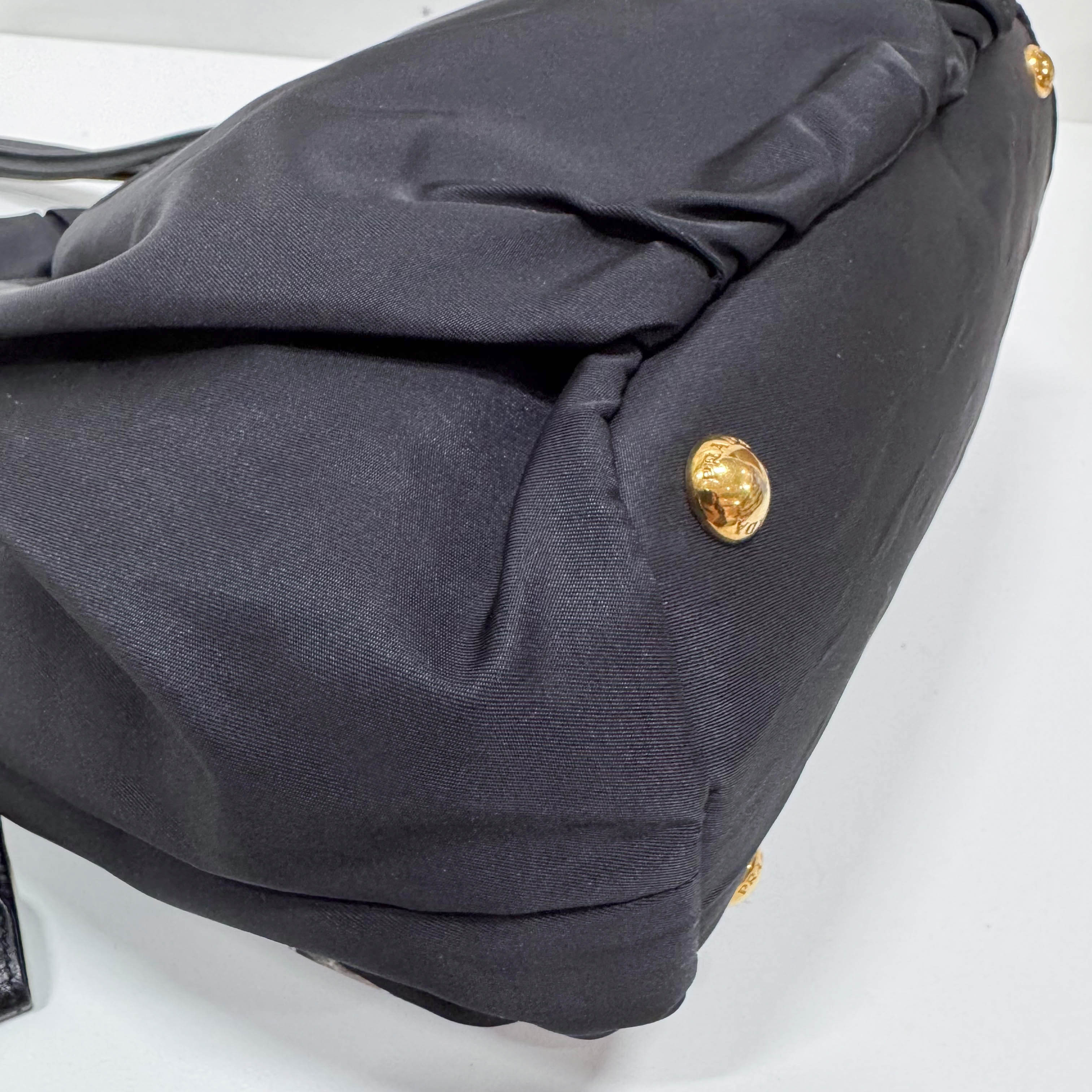 Green Snakeprint Nylon Shoulder Bag