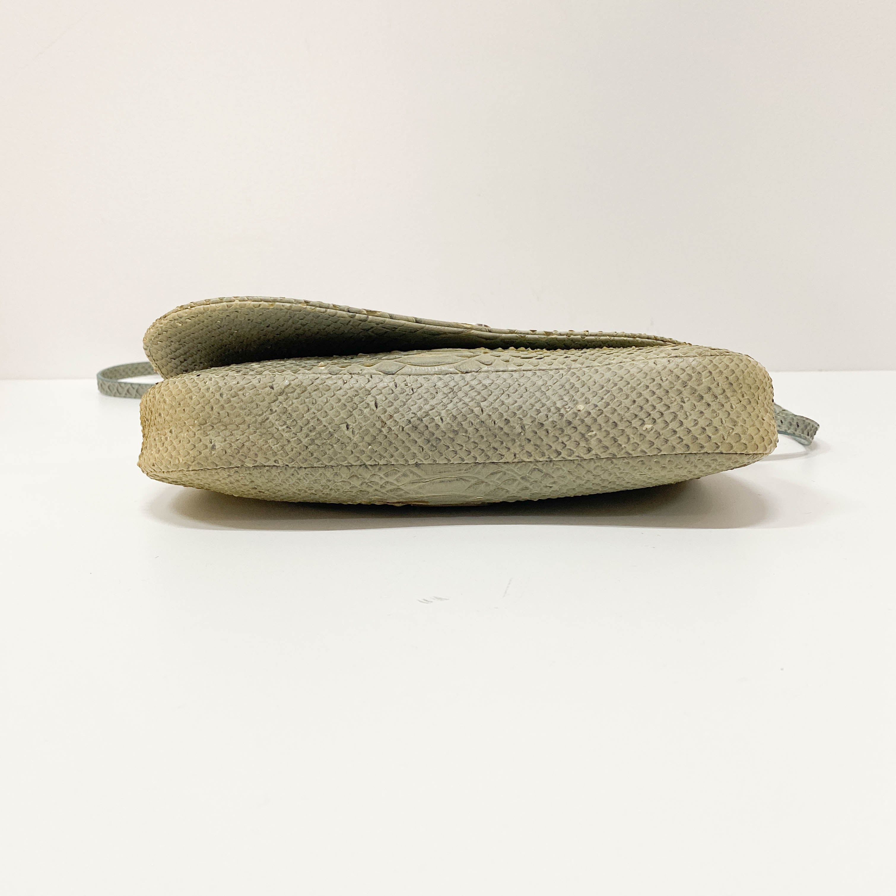 Saddle Light Grey Python Two Way Bag