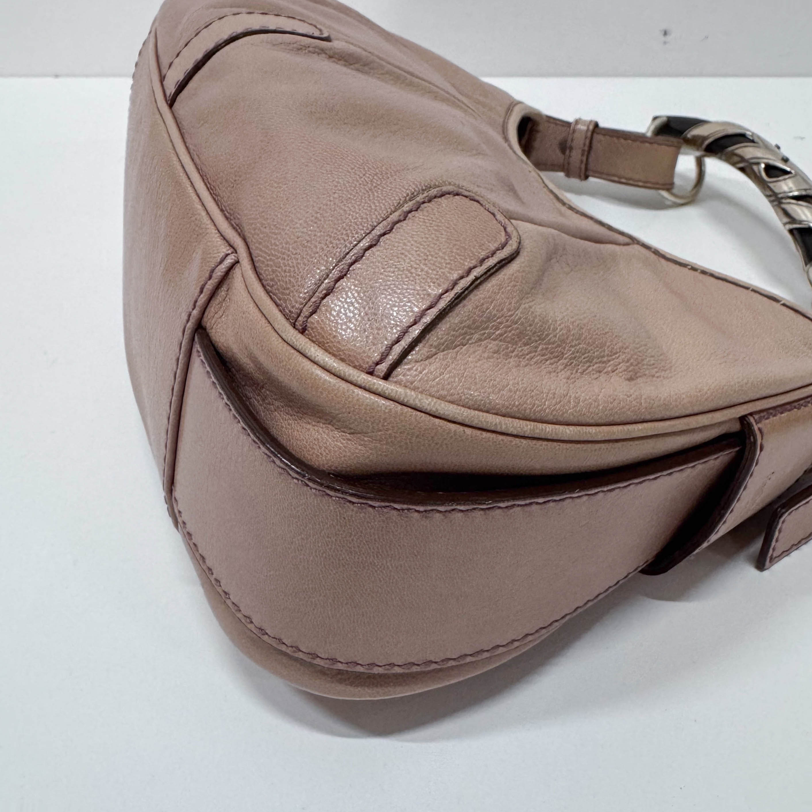 Mombasa Pink/Beige Leather Shoulder Bag