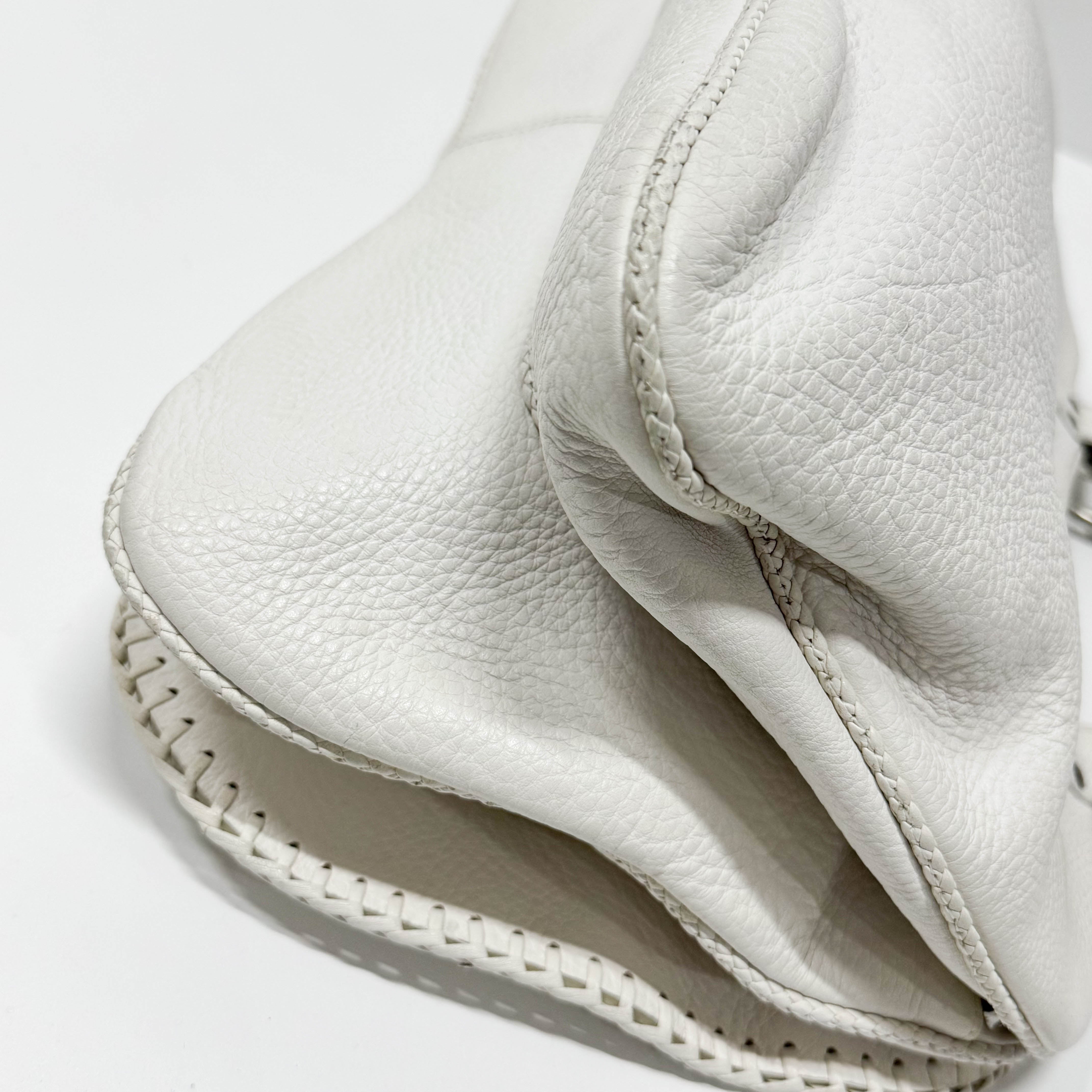 Gaucho White Leather Two Way Bag