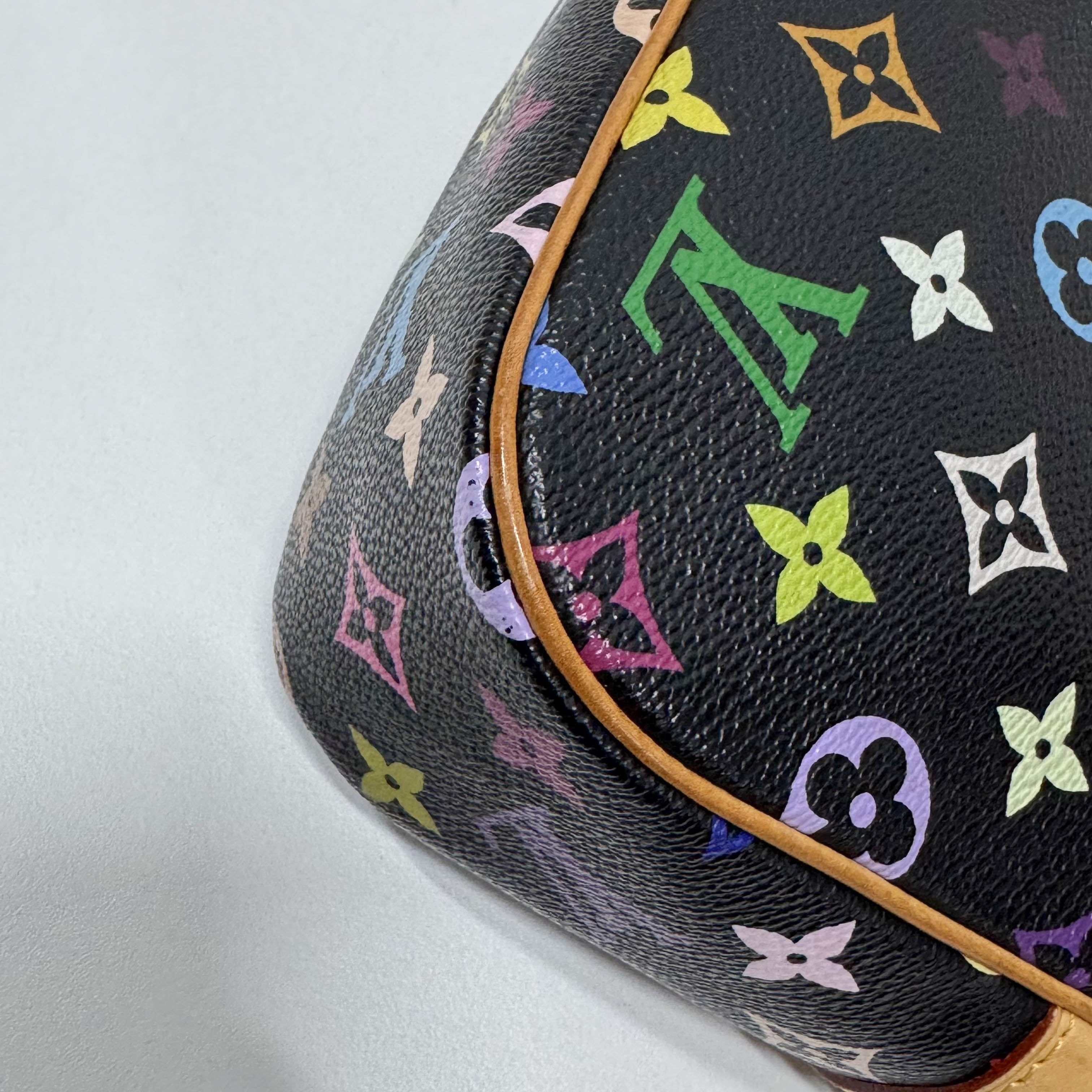 LV × Takashi Murakami Black Multi Colour Sologne Crossbody Bag