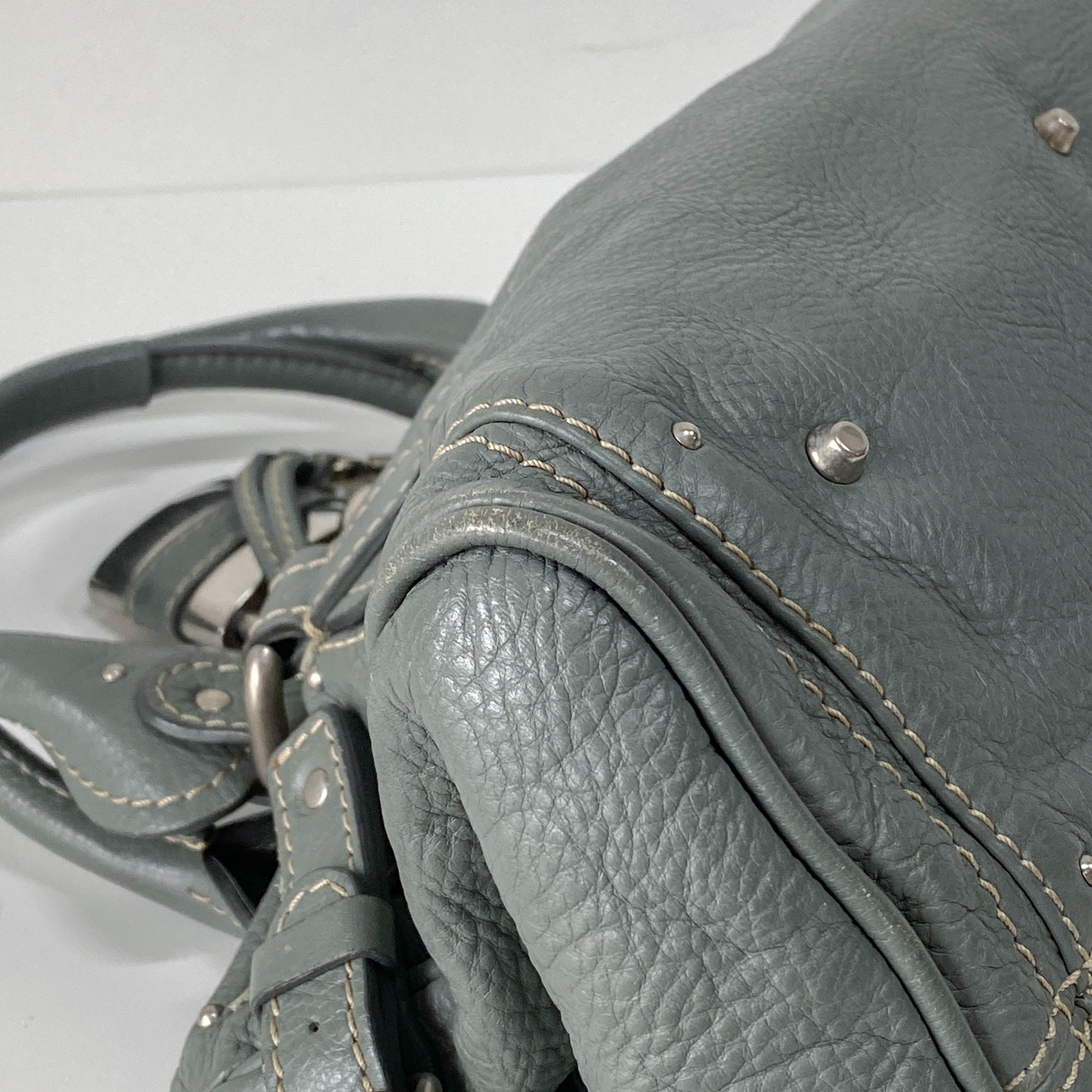 Paddington Sage Green Calfskin Leather Shoulder Bag