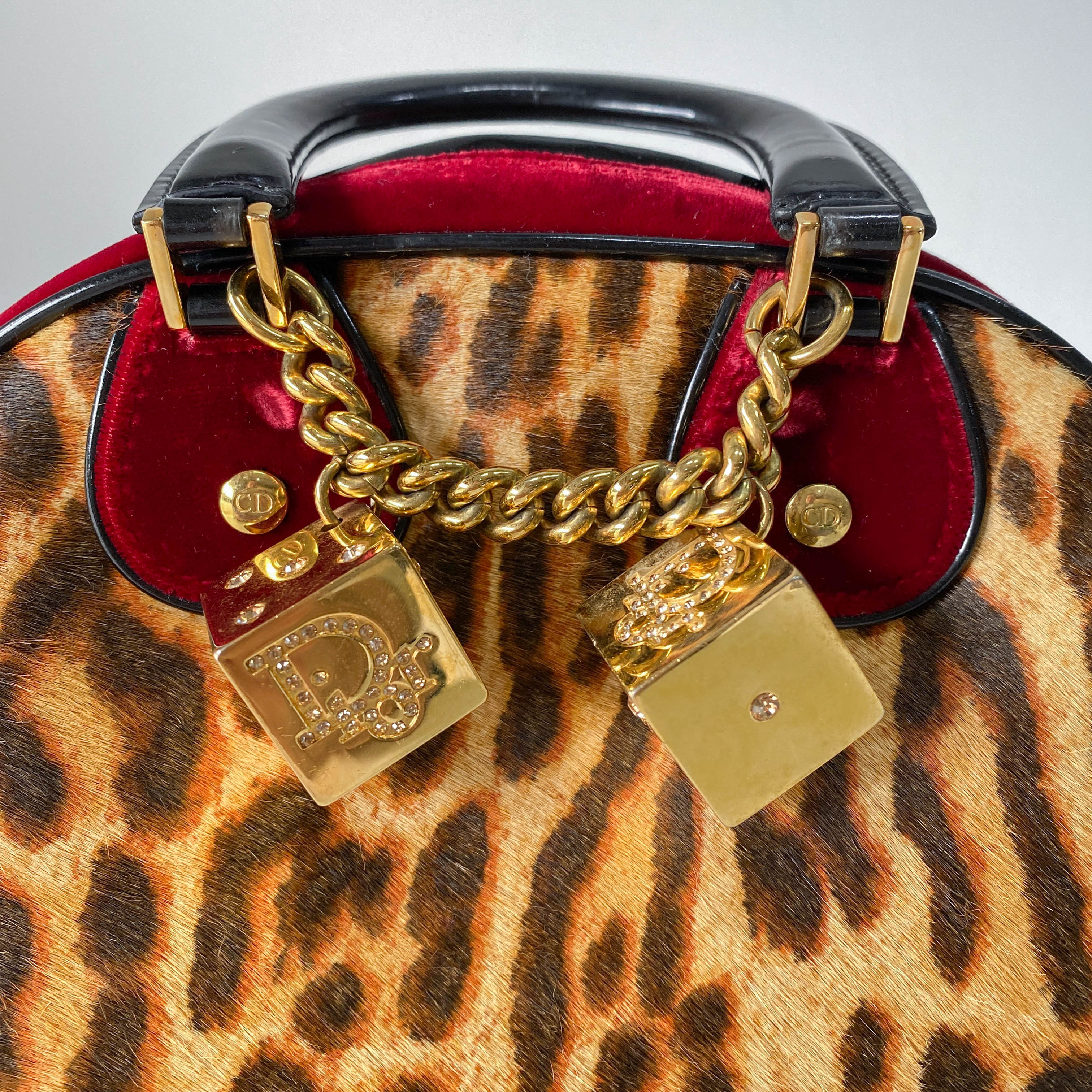 Gambler Dice Leopard Print Handbag