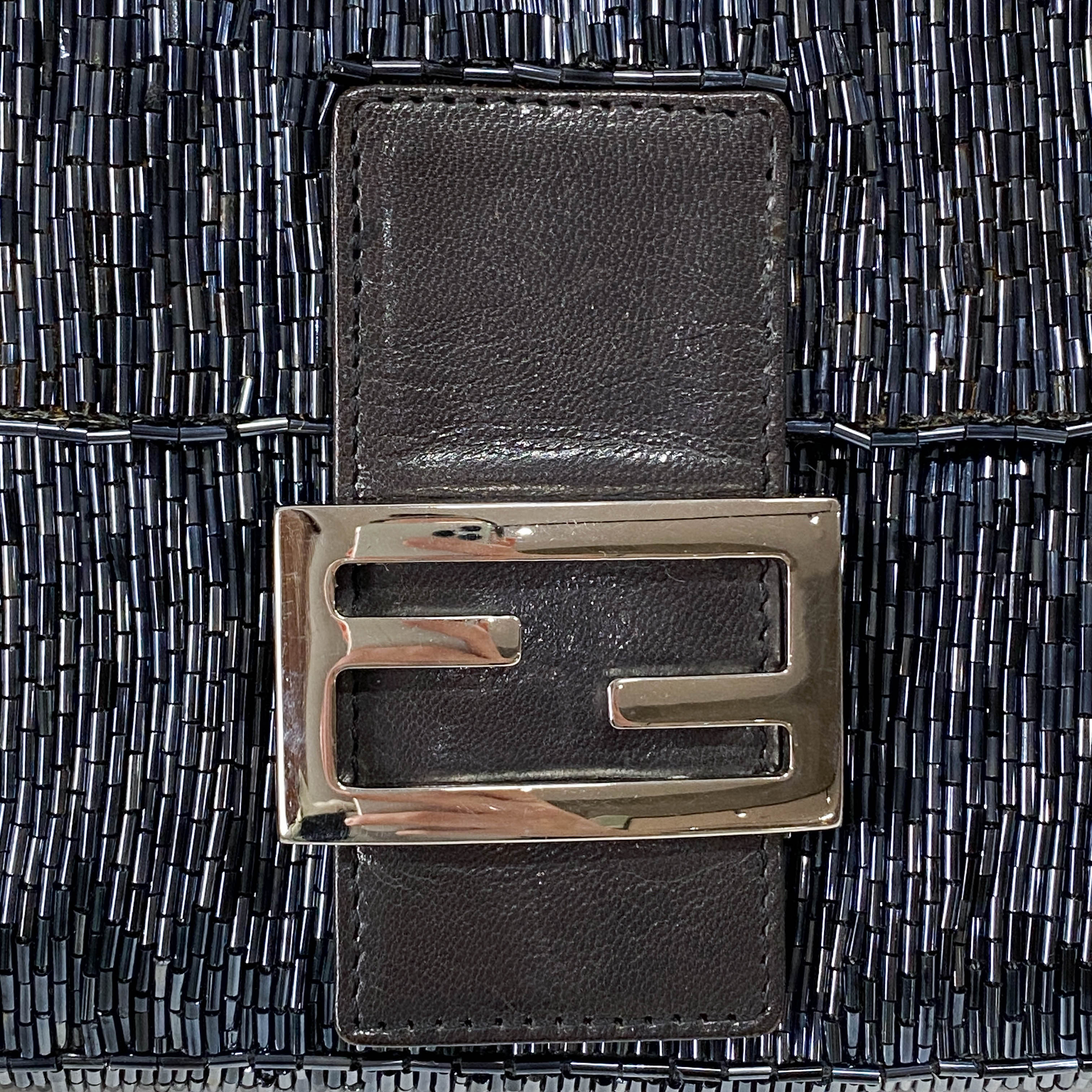 Baguette Black Beads Shoulder Bag