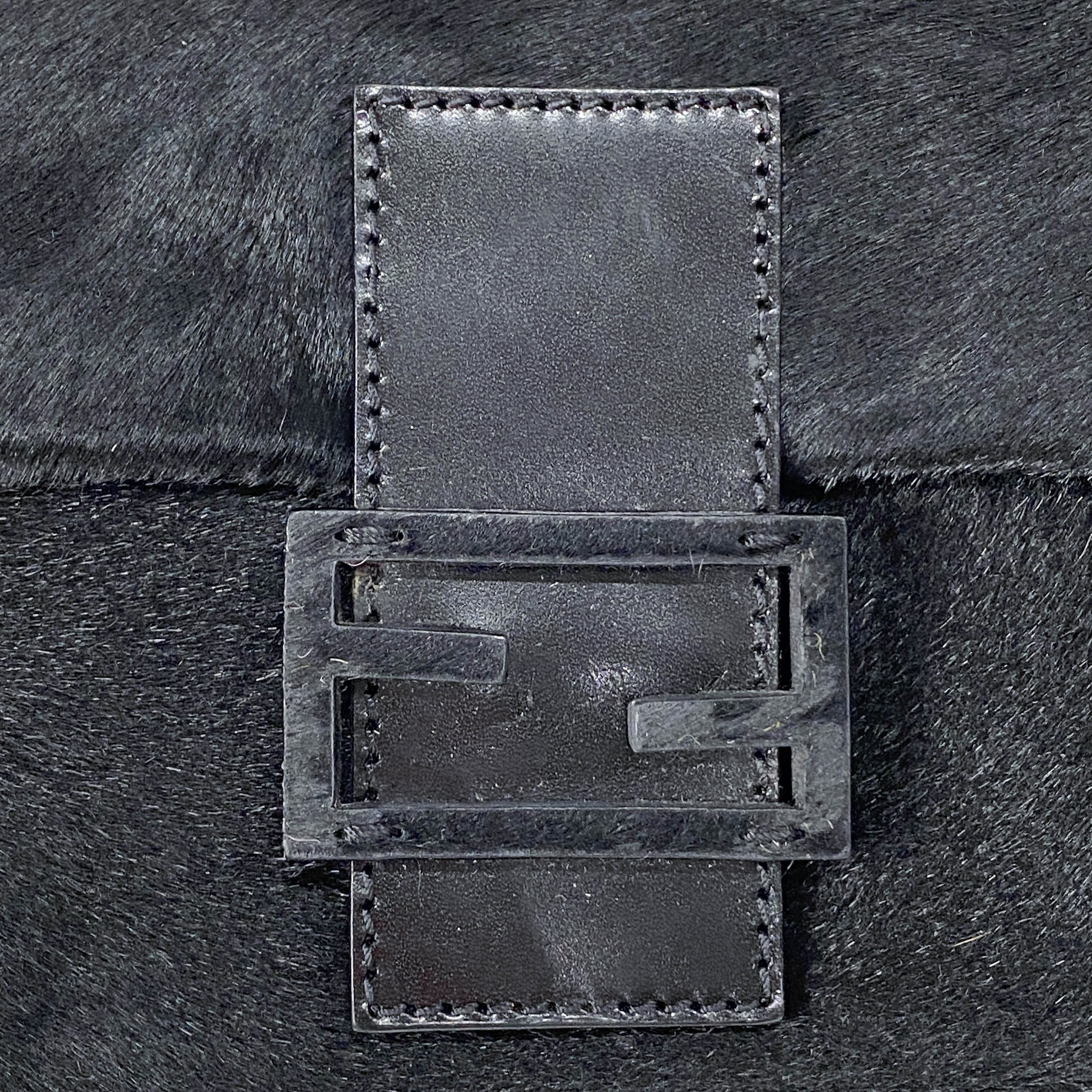 Baguette Black Pony Hair Shoulder Bag