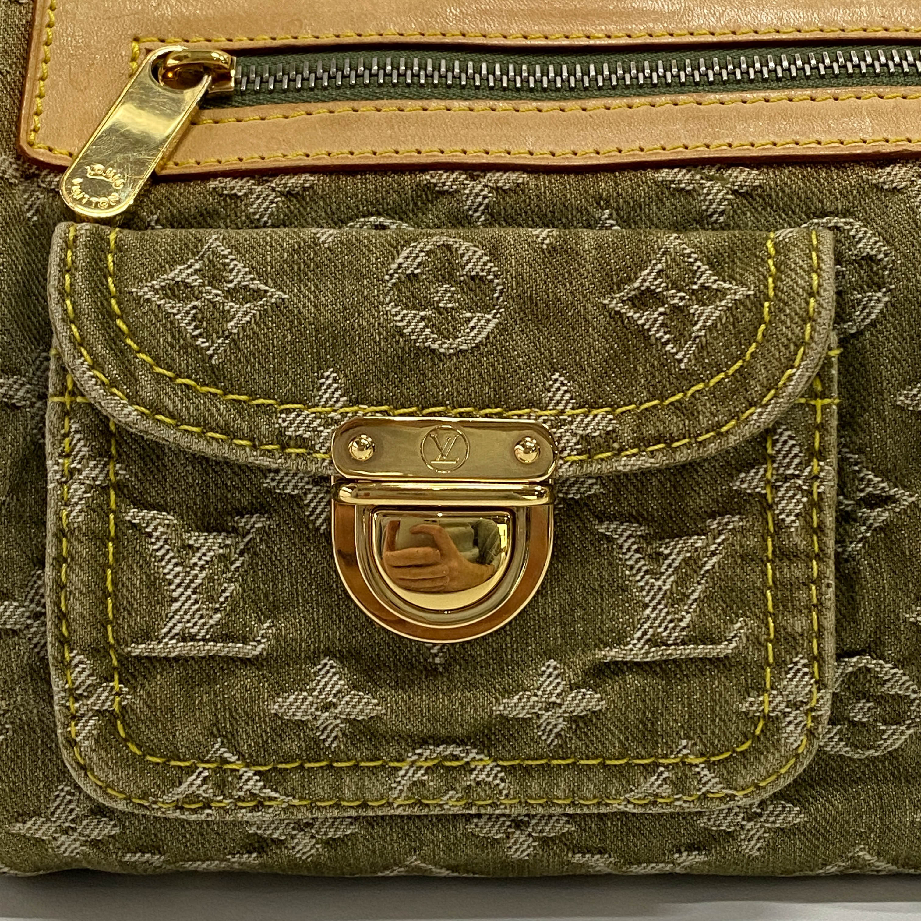 Neo Speedy Monogram Green Denim Handbag