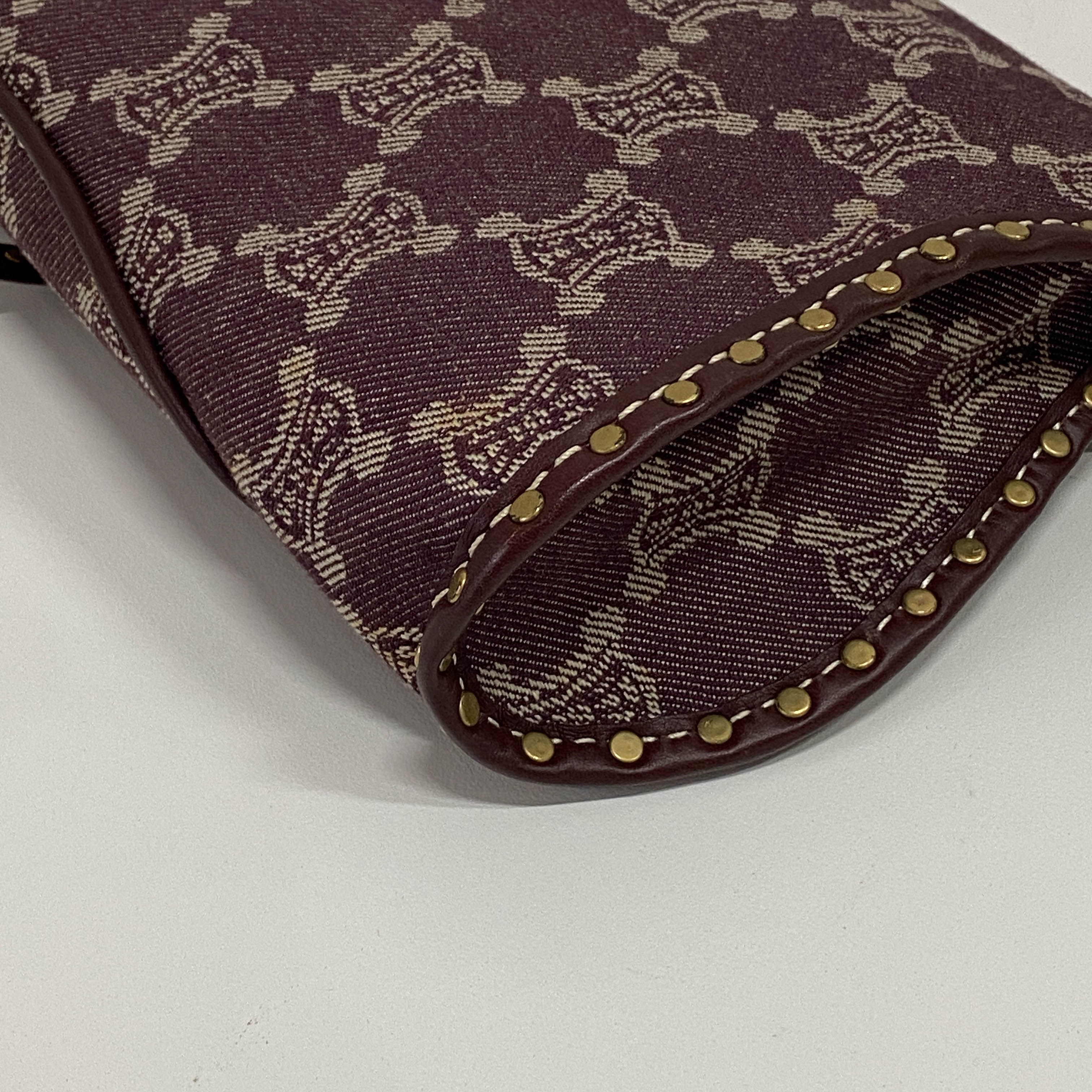 Macadam Triomphe Canvas Burgundy Shoulder Bag