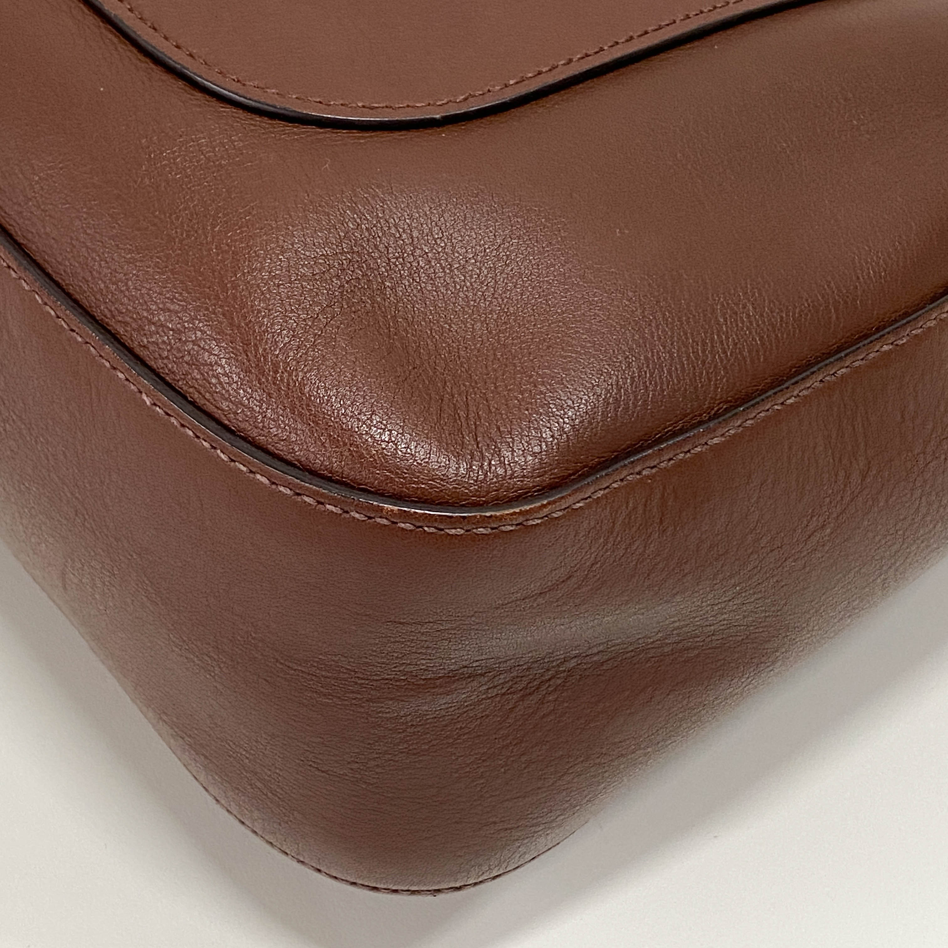 Dark Brown Leather Hobo Bag