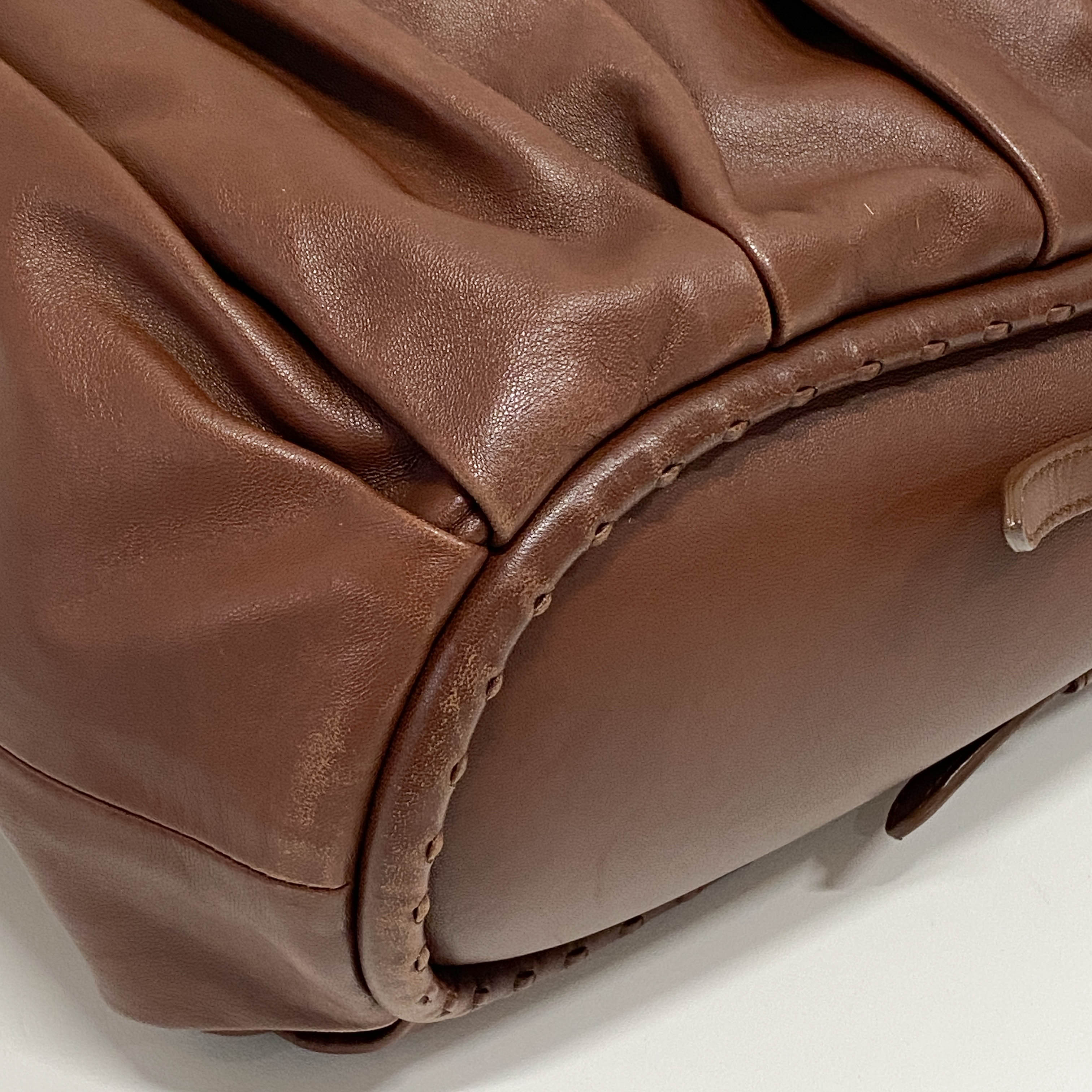 Brown Nappa Leather Shoulder Bag