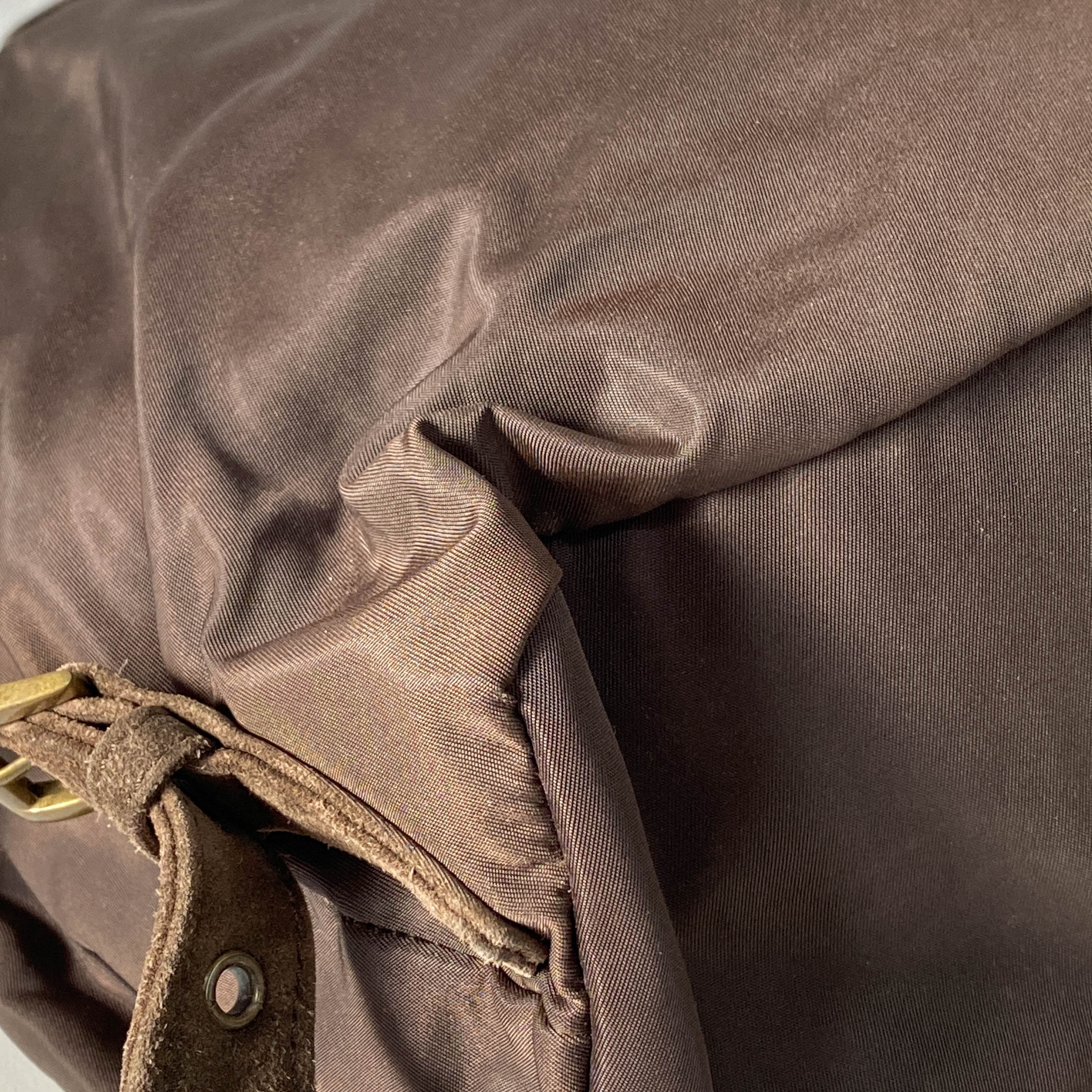 Brown Nylon & Suede Backpack