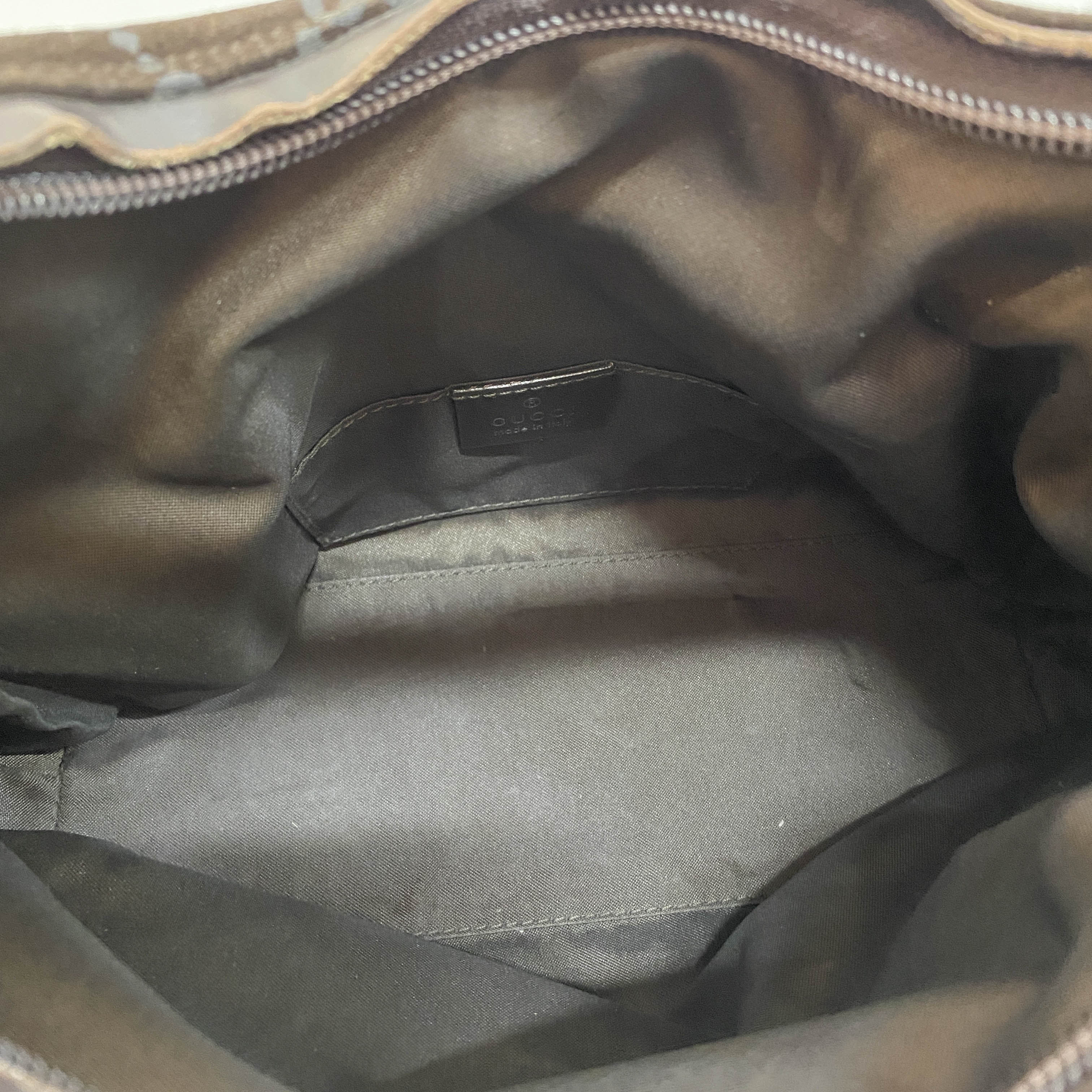 GG Brown Suede Hobo Shoulder Bag