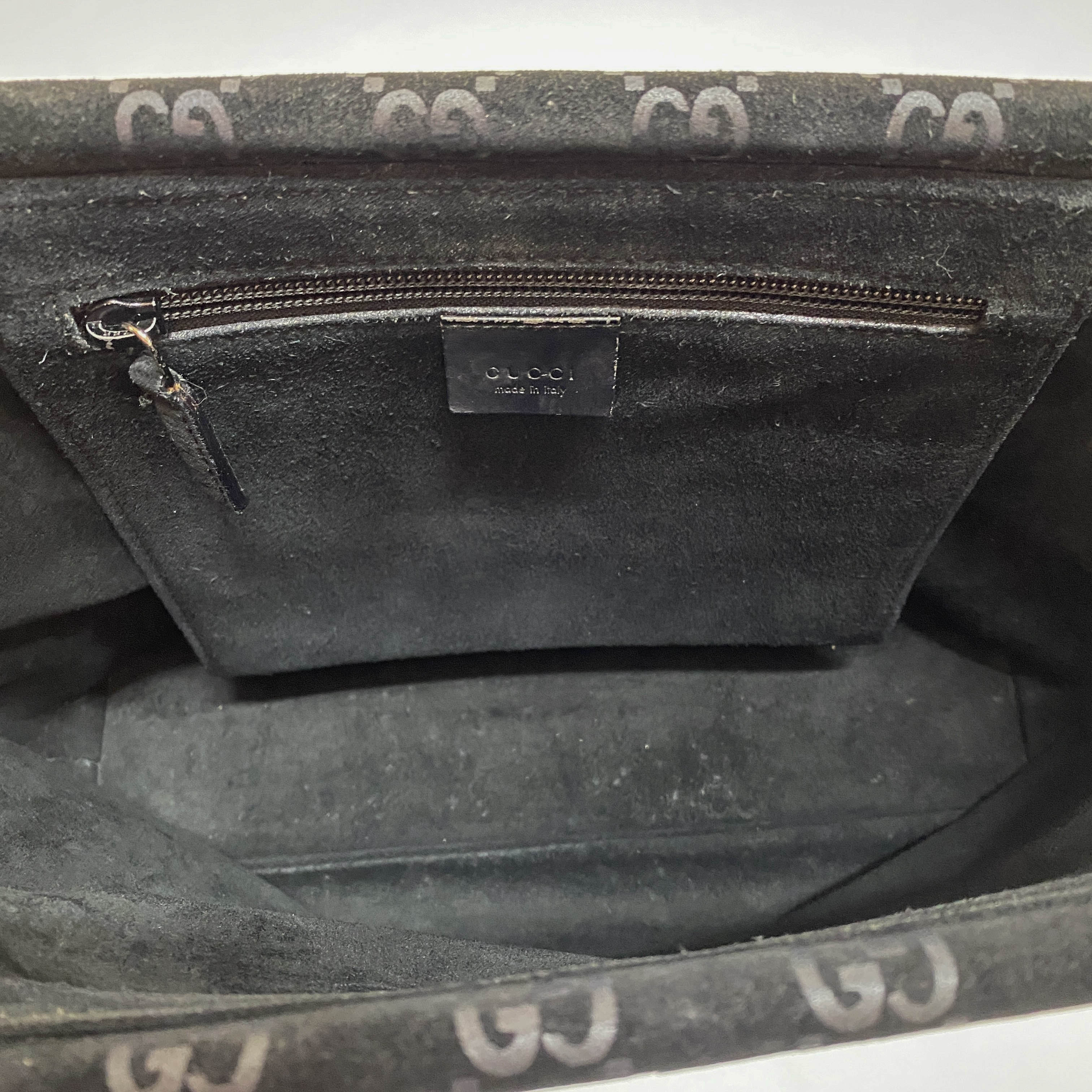 GG Black Suede Handbag
