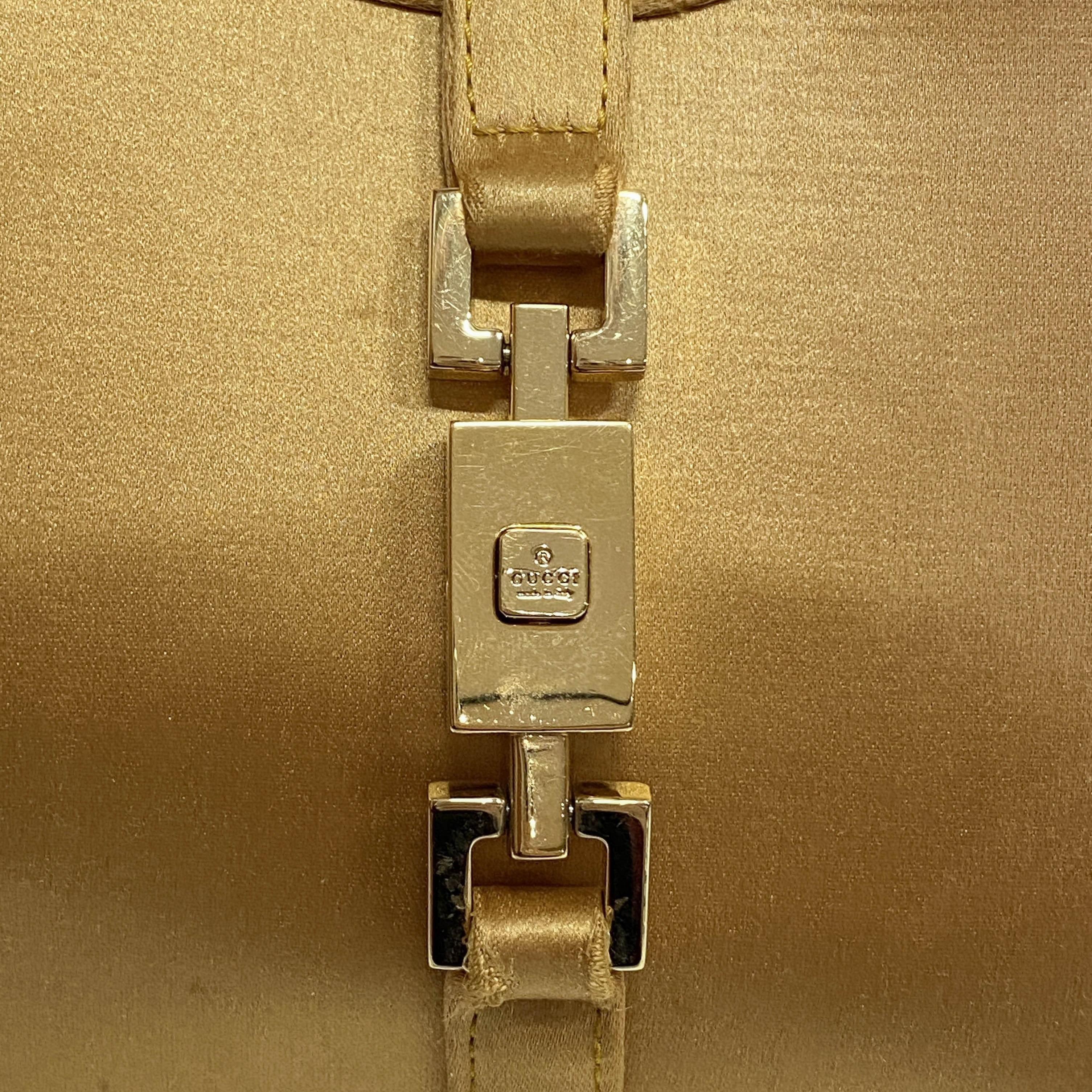 Mini Jackie Gold Satin Handbag